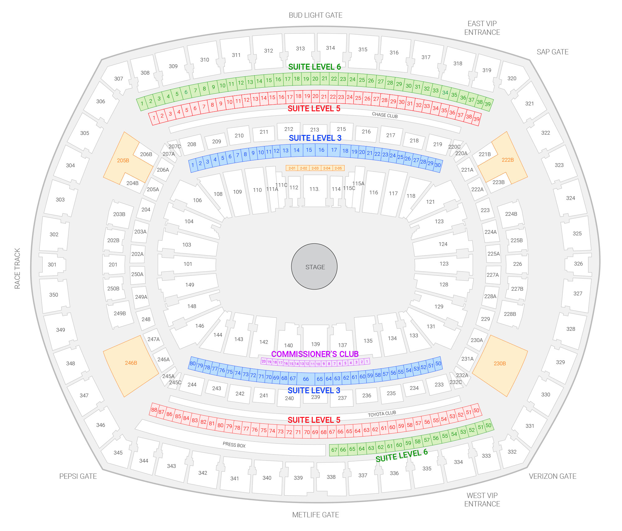 Map of MetLife Stadium