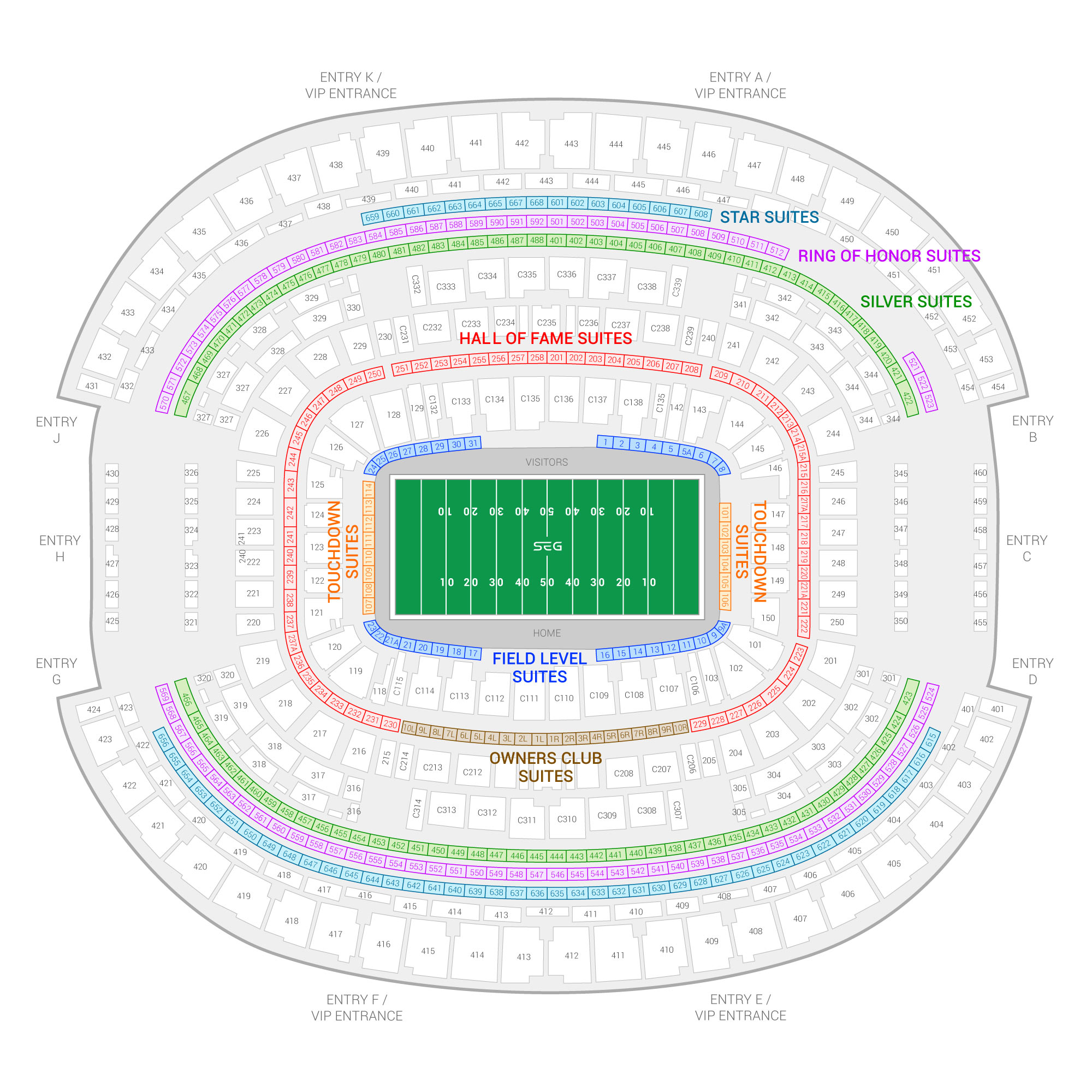 Cotton Bowl Classic suite map
