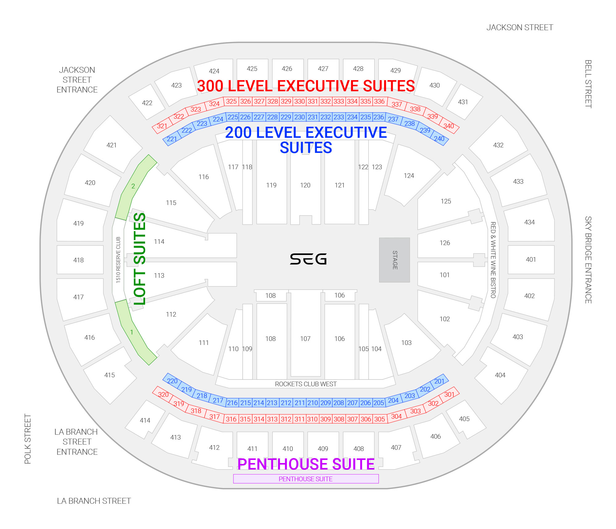 Map of Toyota Center