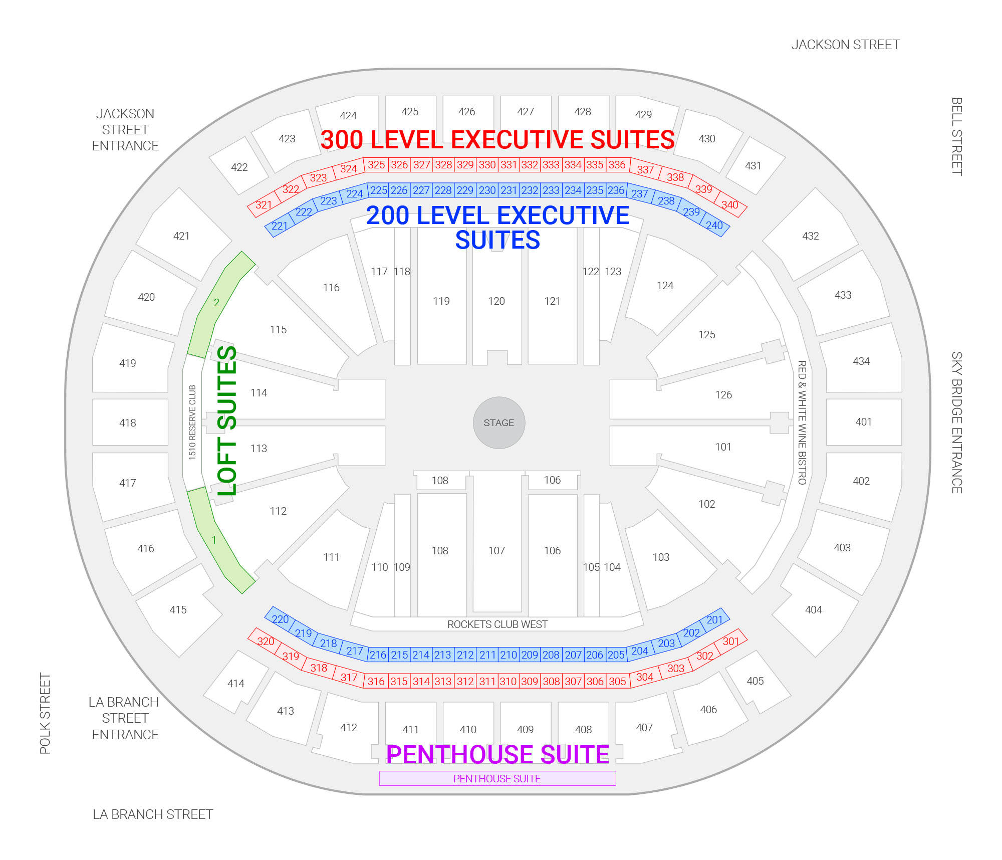 Map of Toyota Center