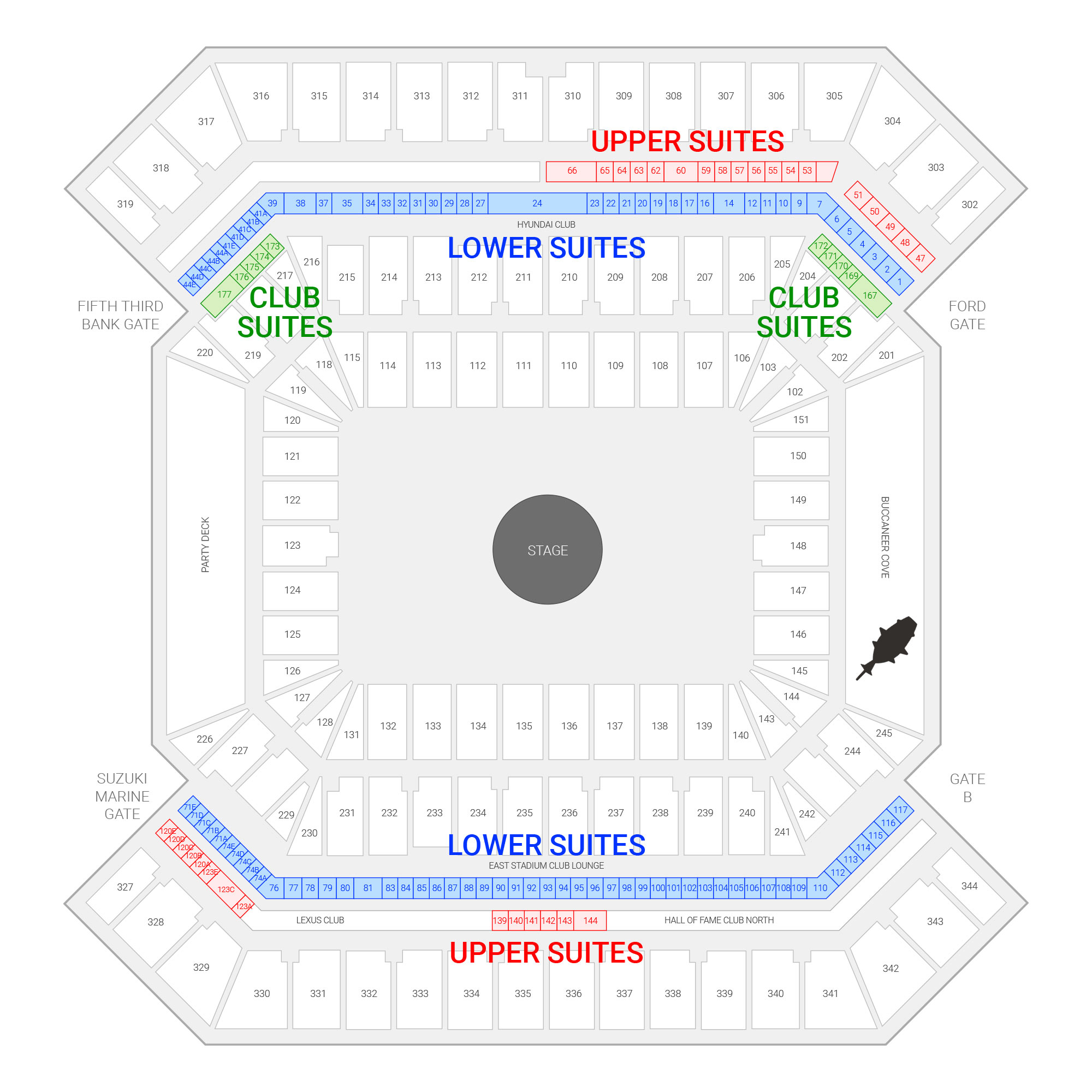 Map of Raymond James Stadium