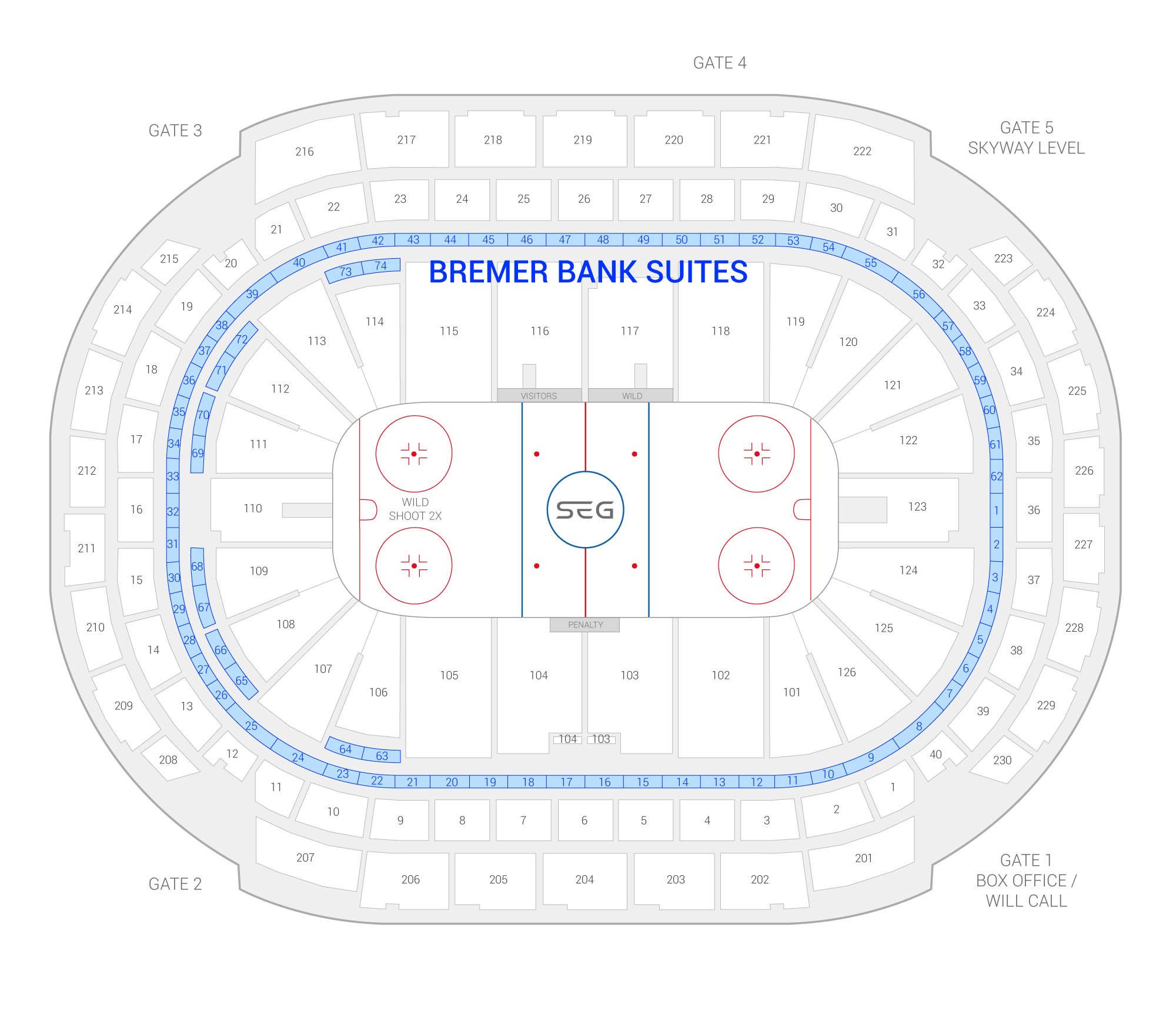 Minnesota Wild suite map