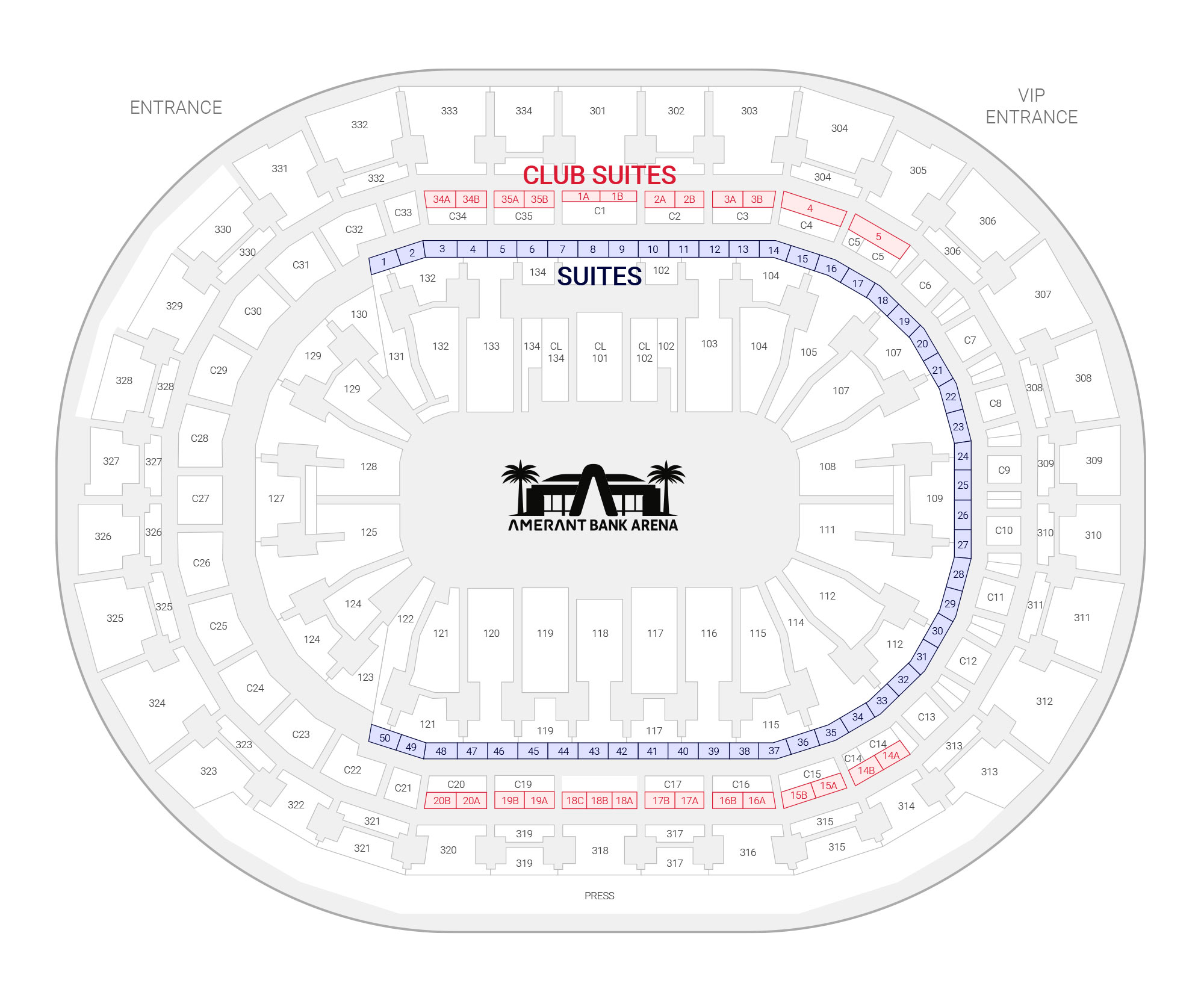 Amerant Bank Arena suite map