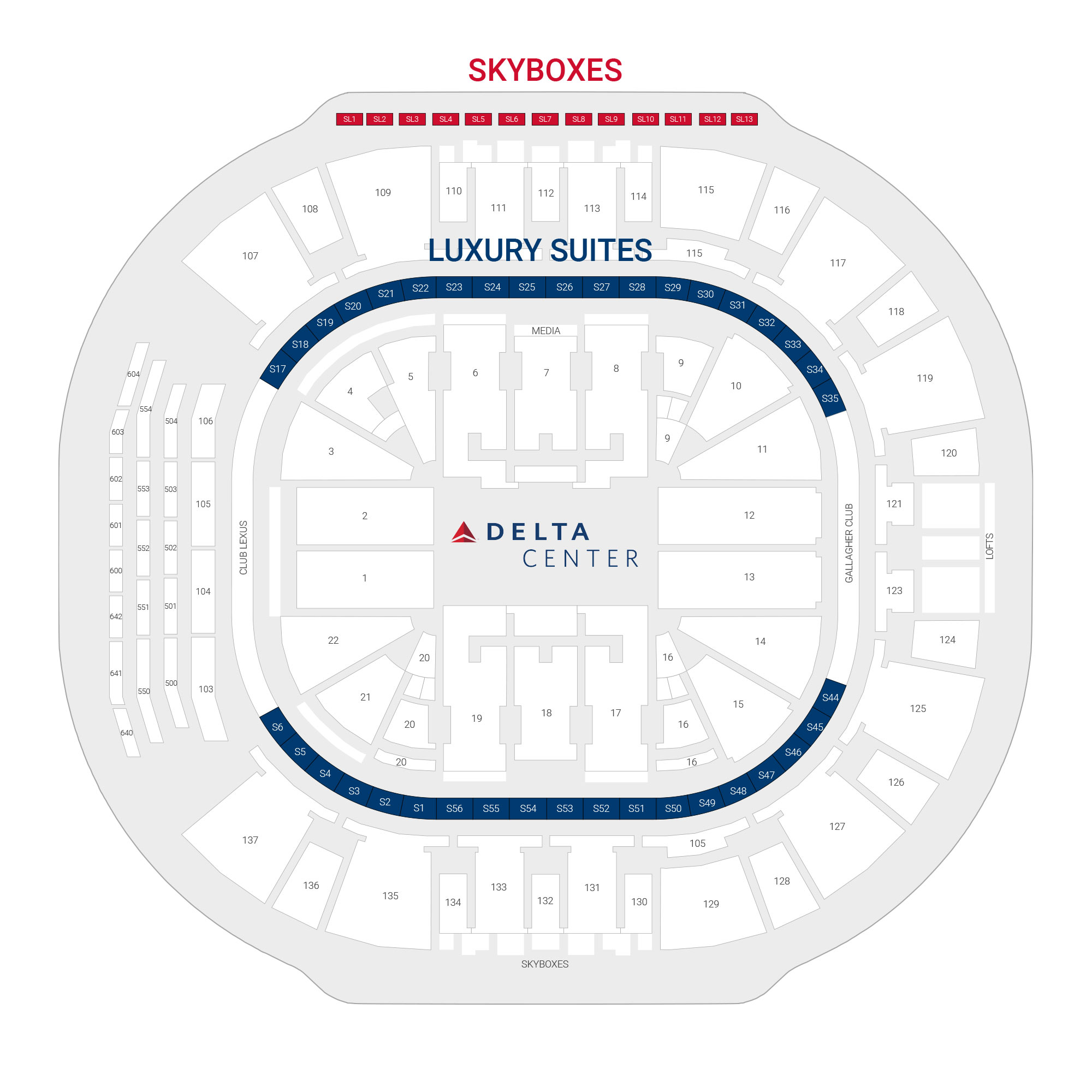 Delta Center suite map