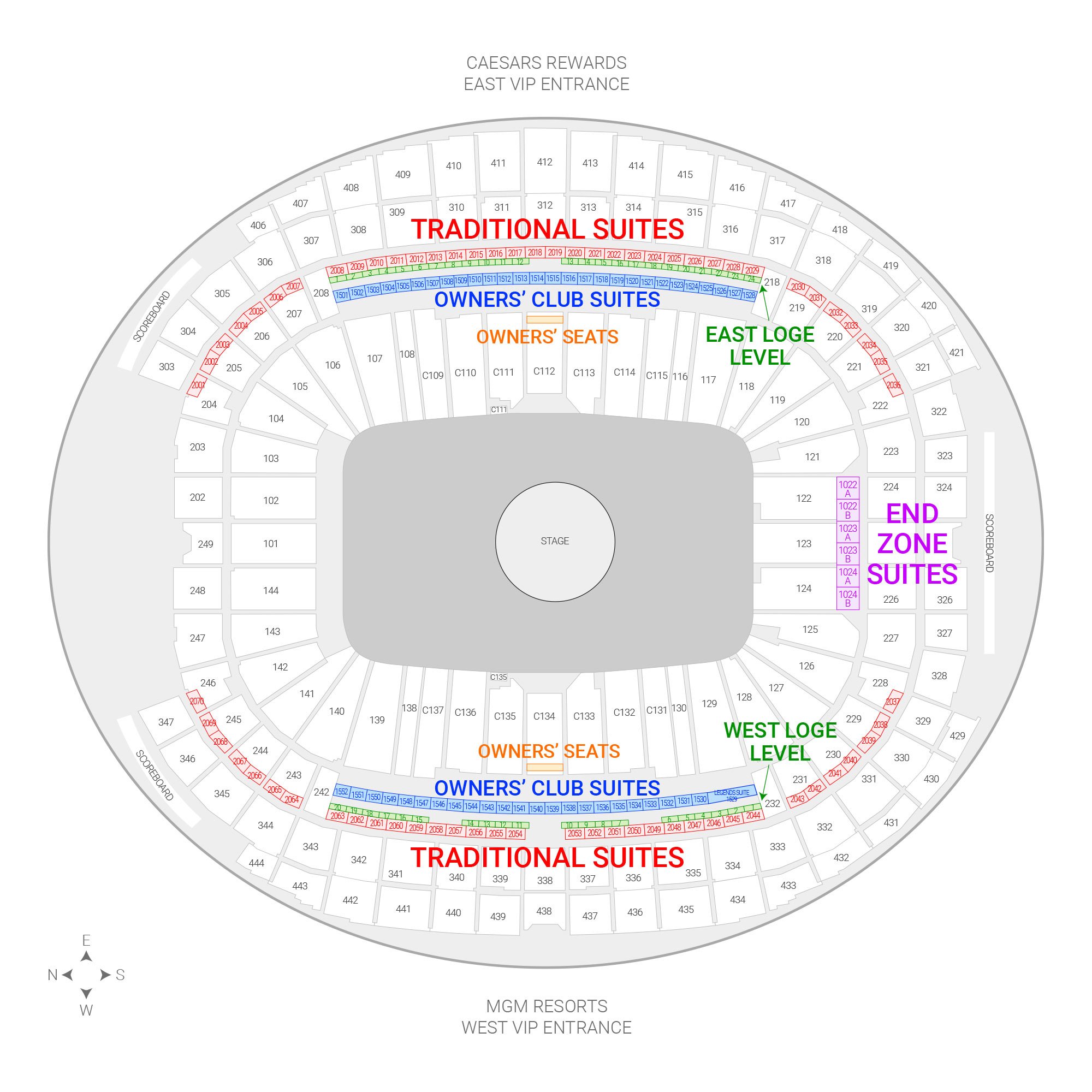 Map of Allegiant Stadium
