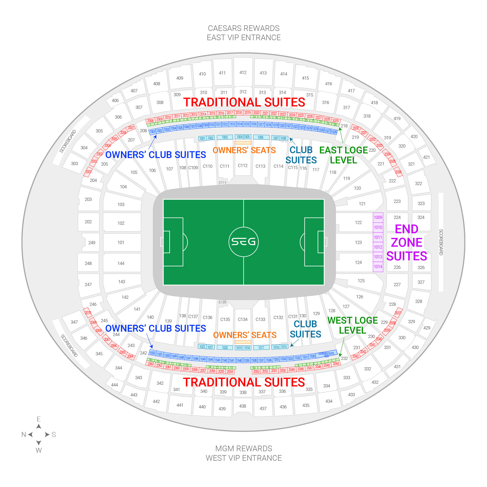 Map of Allegiant Stadium
