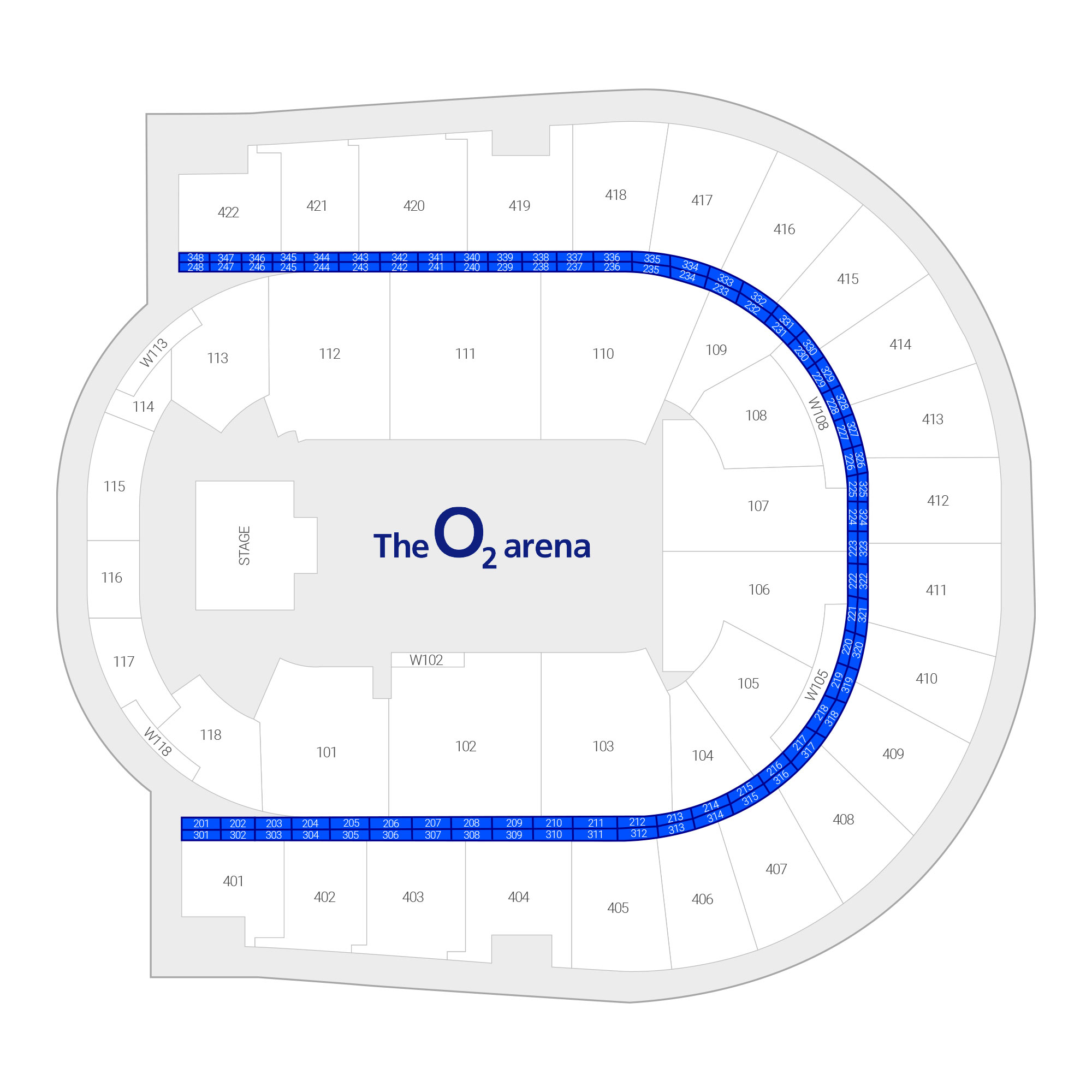 The O2 Arena suite map