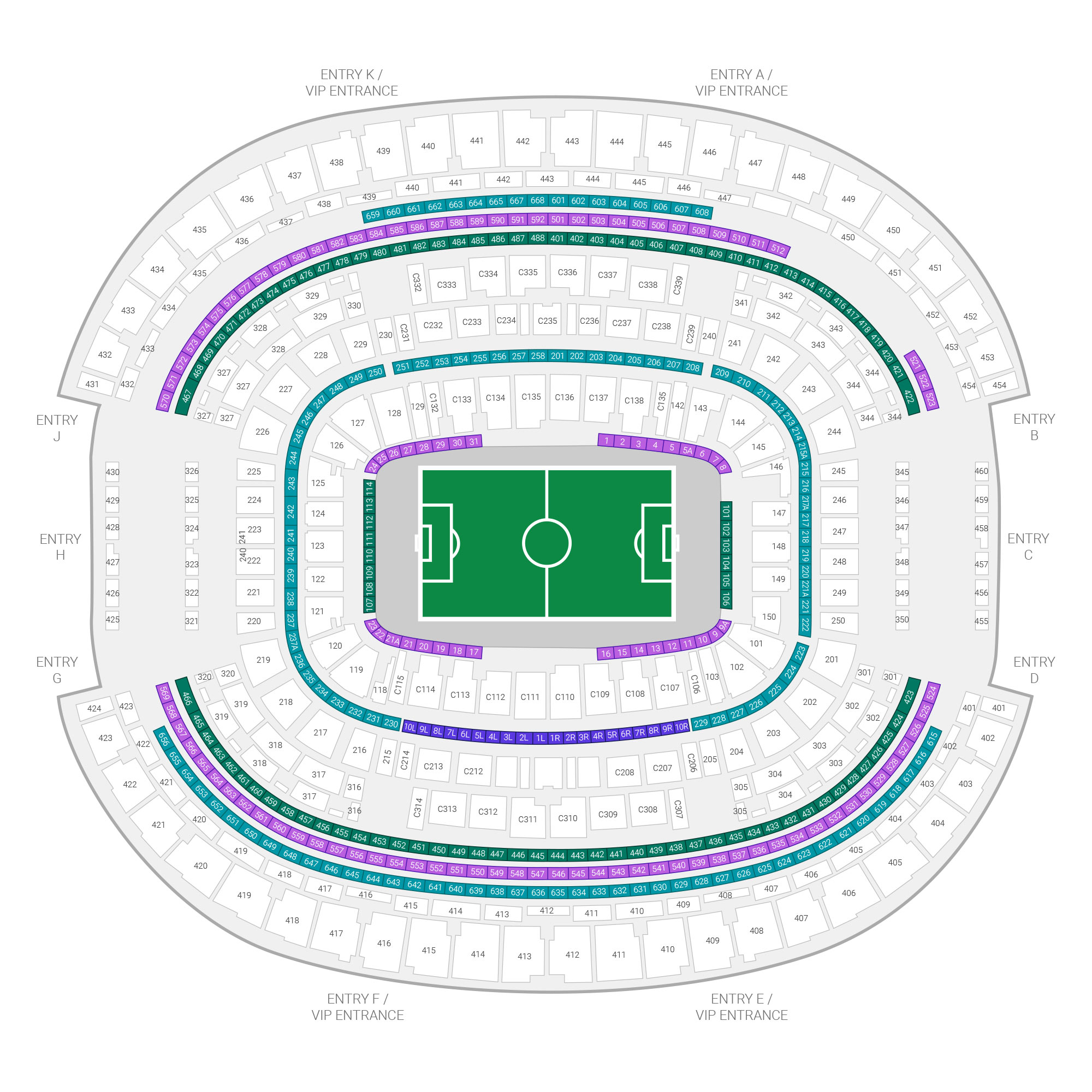Dallas Stadium Suite Map