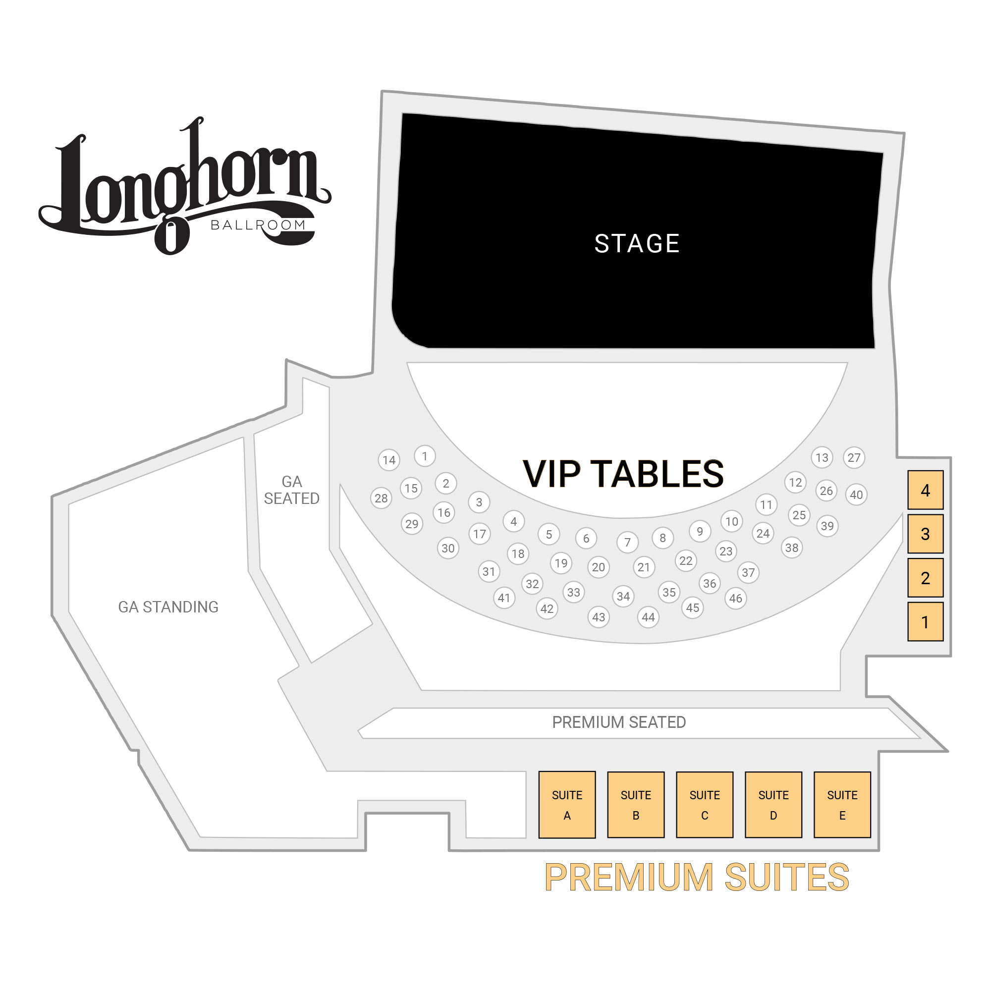 Longhorn Ballroom Suite Map