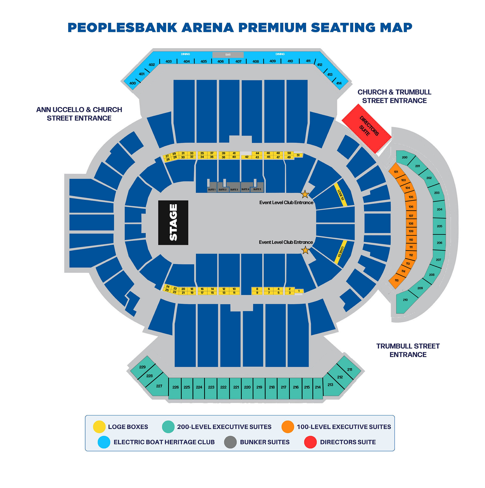 PeoplesBank Arena Suite Map