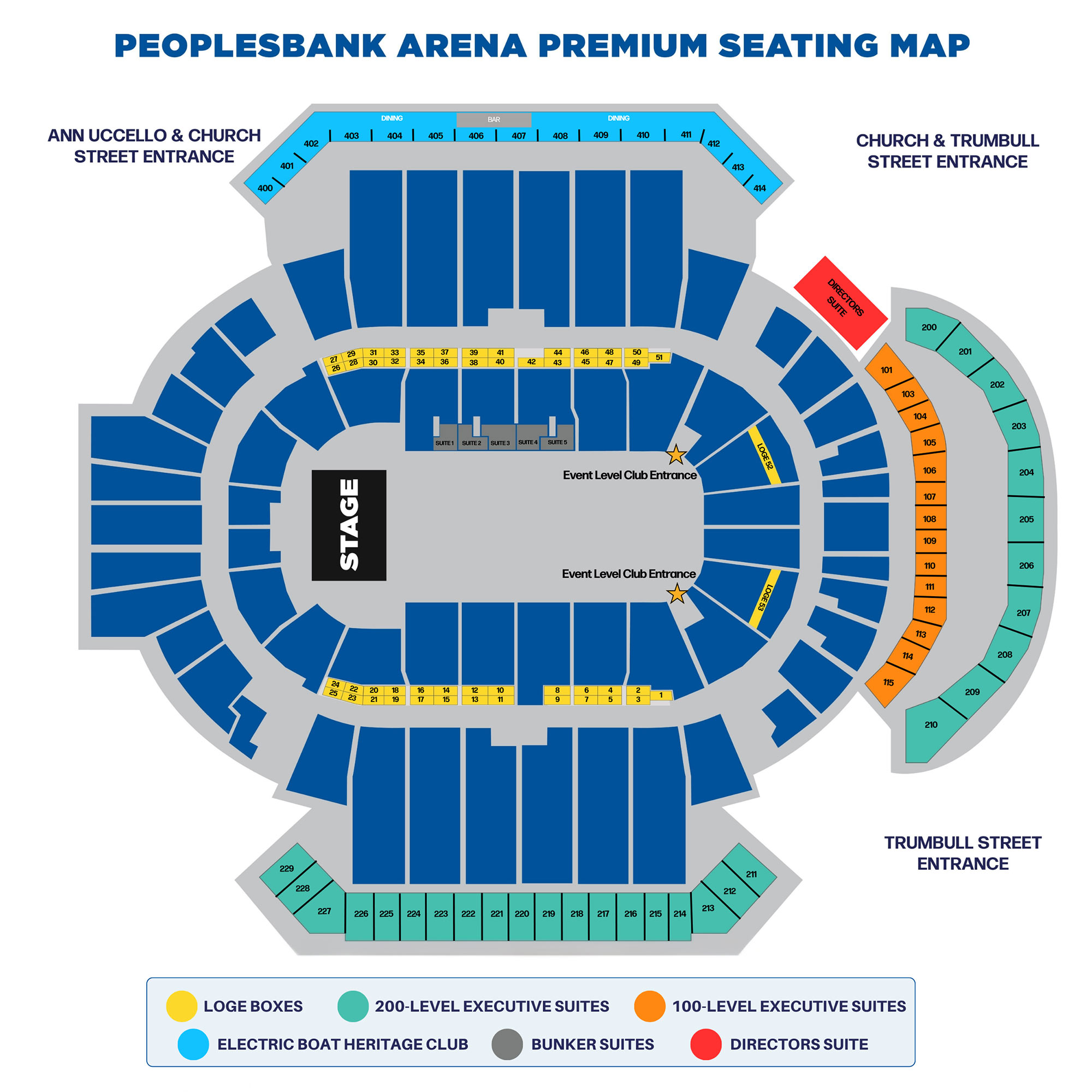 PeoplesBank Arena Suite Map