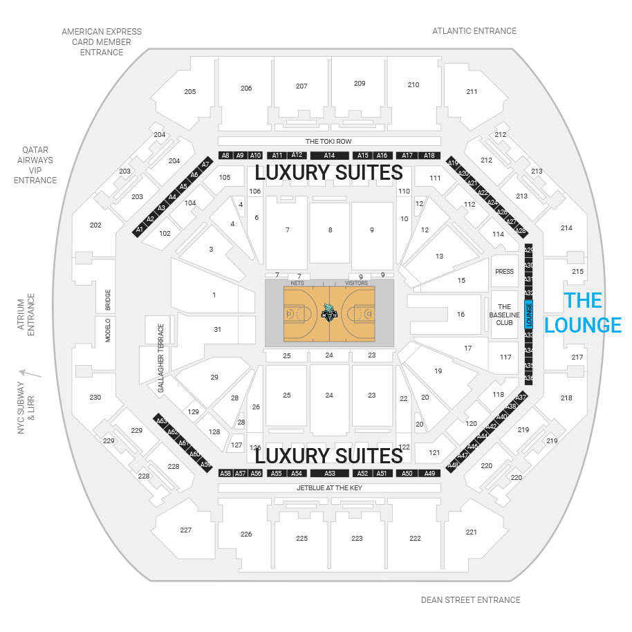 Barclays Center Suite Map