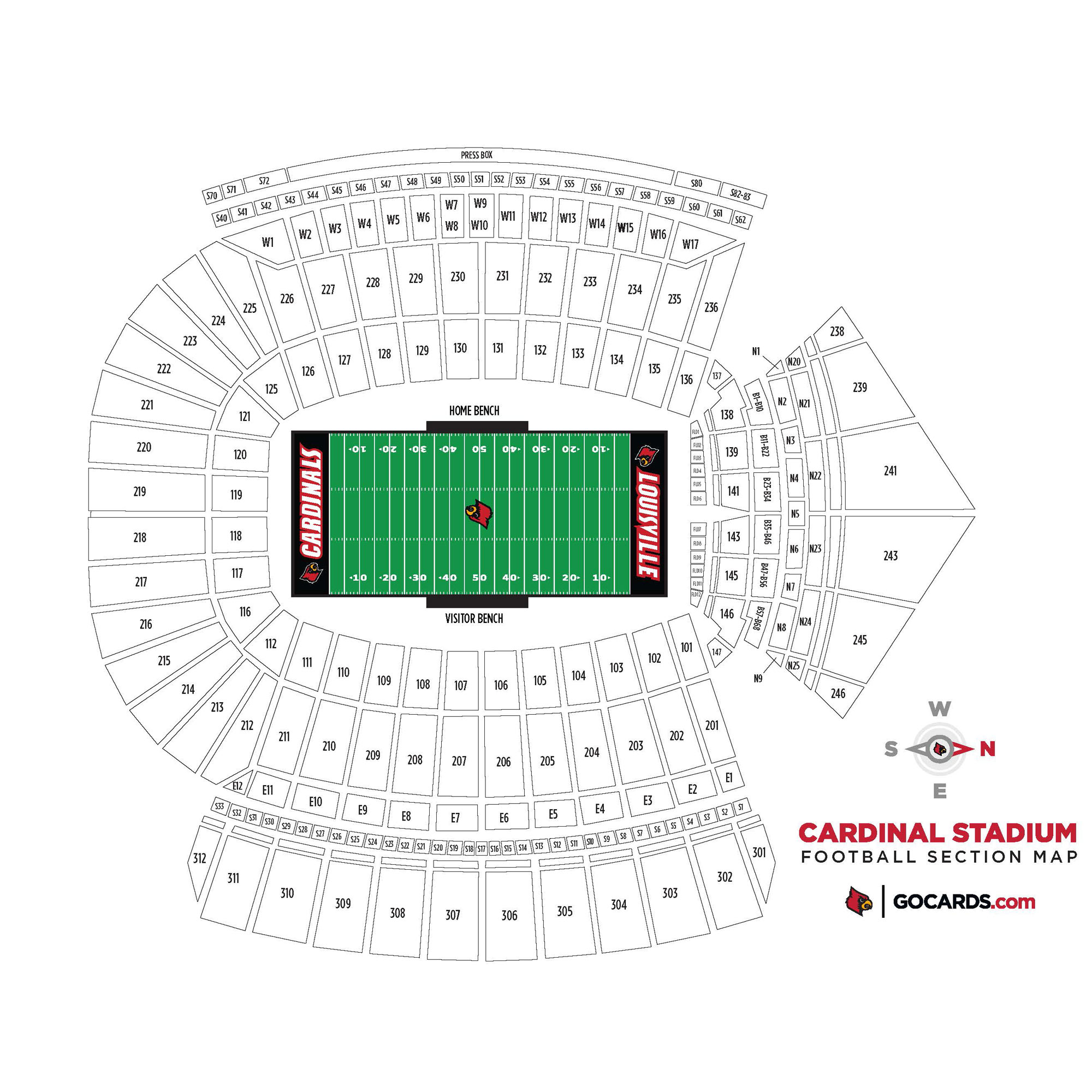 L&N Federal Credit Union Stadium Suite Map