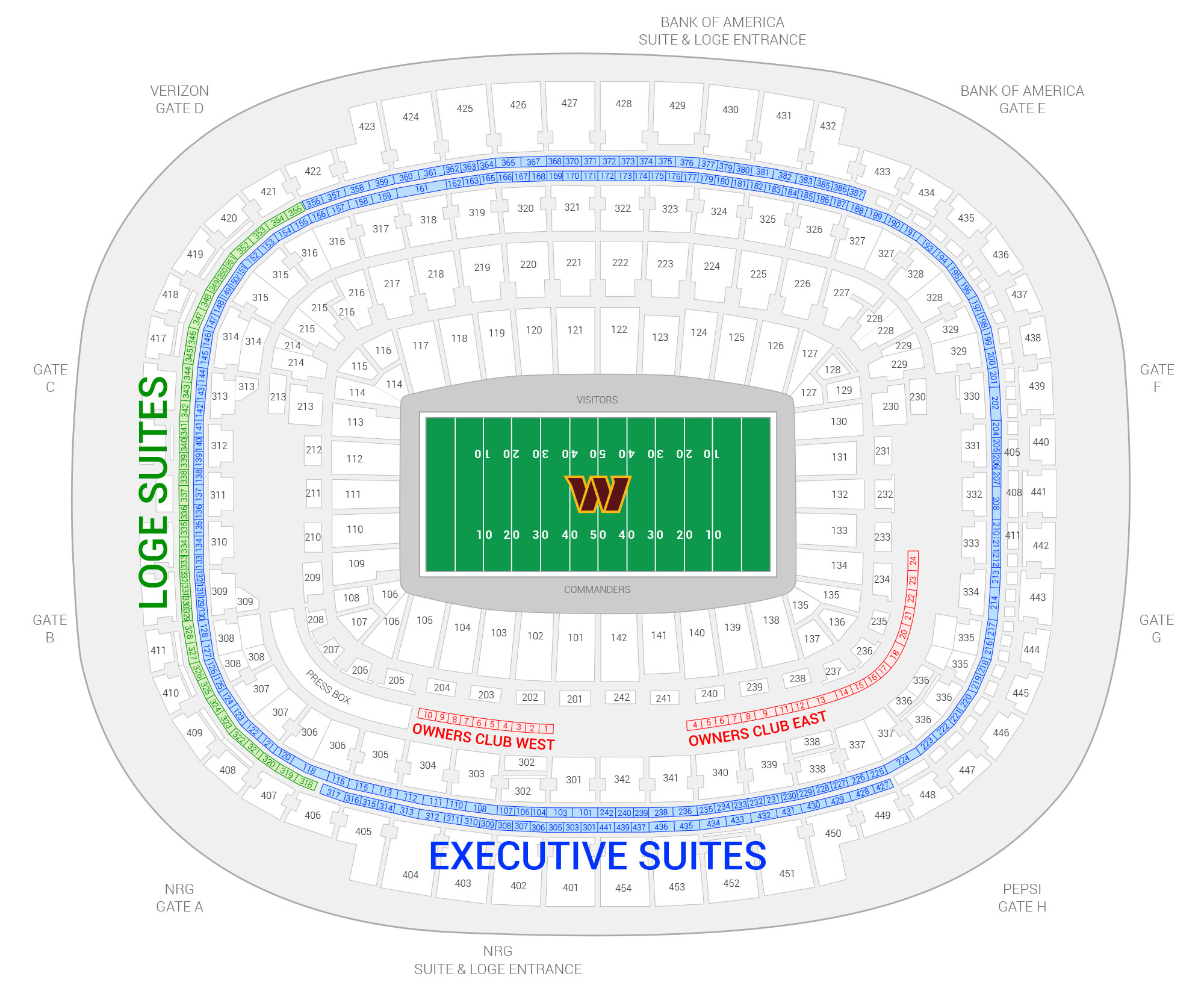 Fedex Field Parking Chart