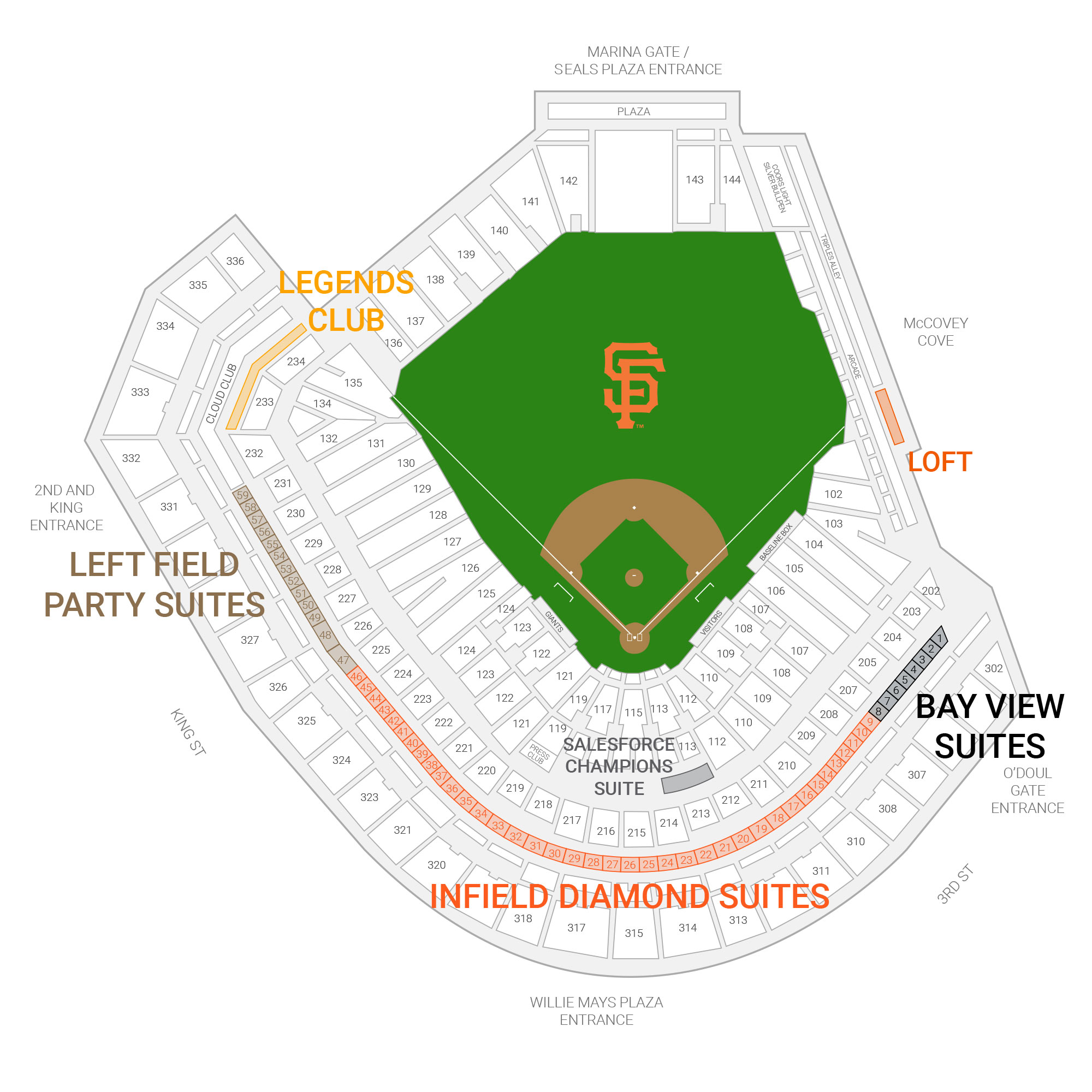 Candlestick Football Seating Chart