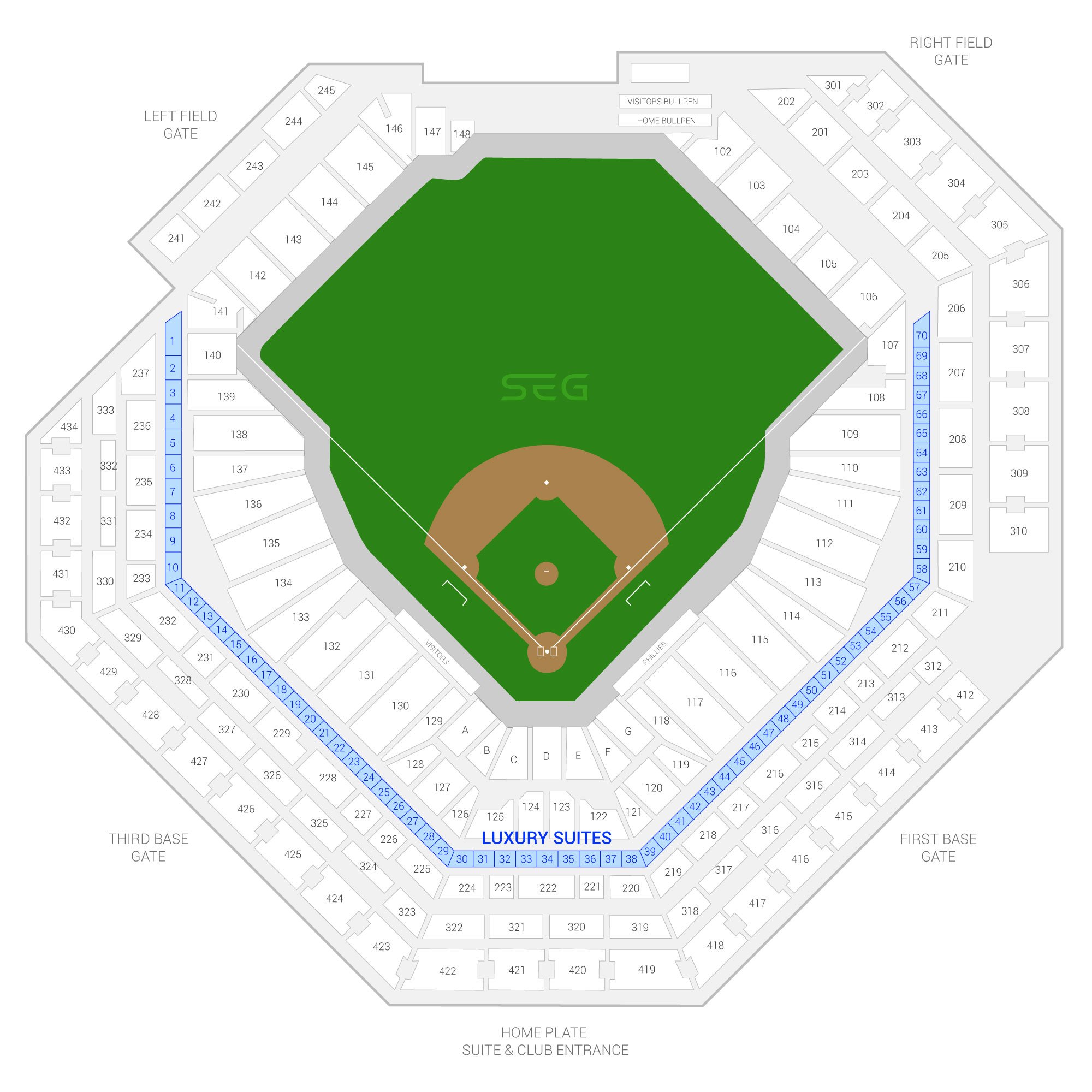 Citizens Bank Park /  Suite Map and Seating Chart