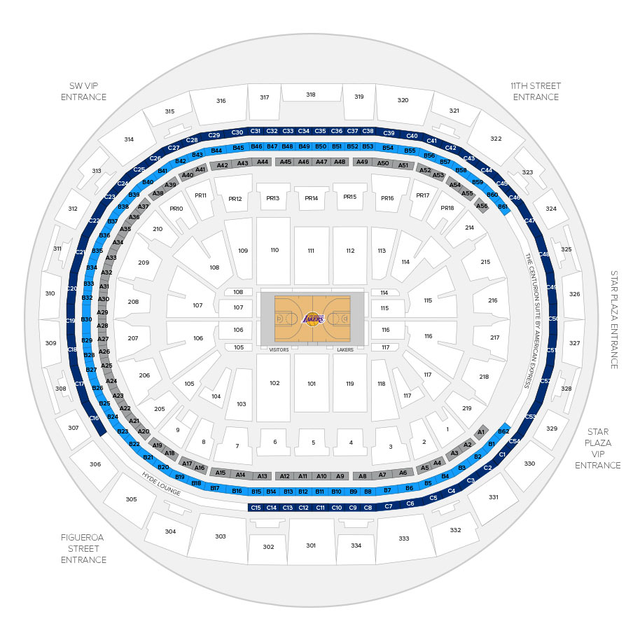 Staples Center Seating Guide, Los Angeles Lakers, Clippers