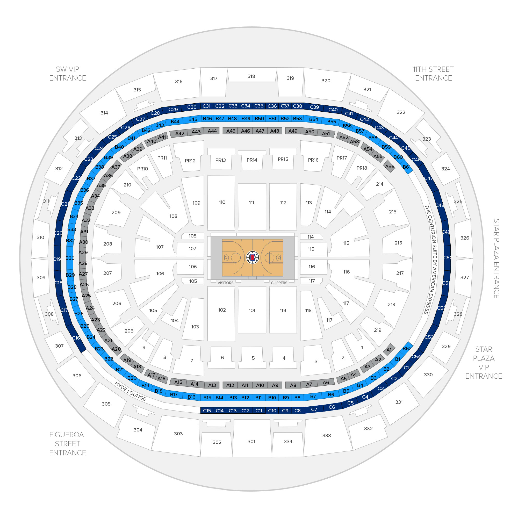 Crypto.com Arena (Formerly Staples Center) / Los Angeles Clippers Suite Map and Seating Chart