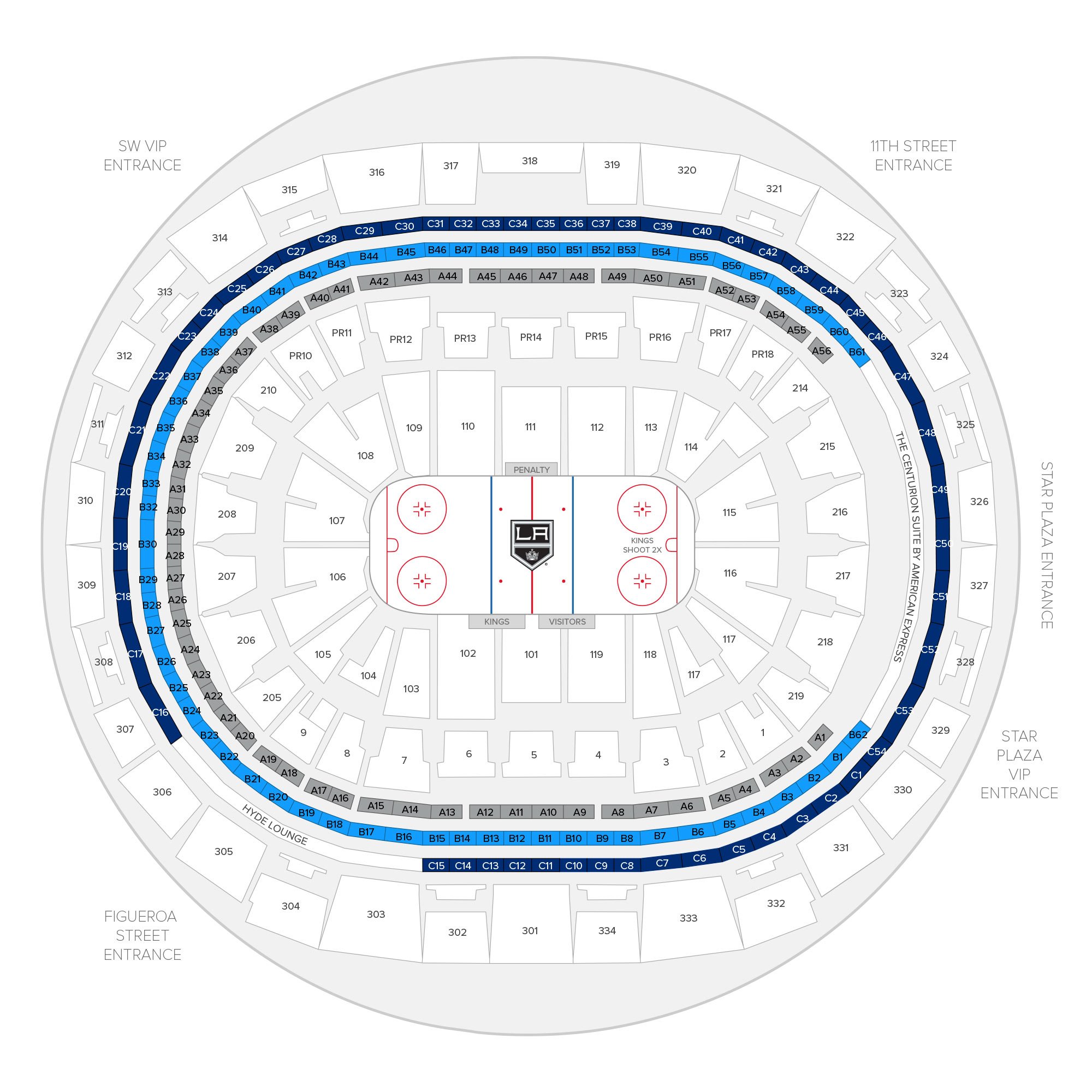 Crypto.com Arena (Formerly Staples Center) / Los Angeles Kings Suite Map and Seating Chart