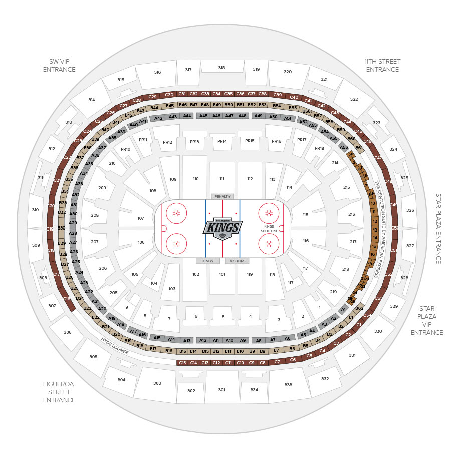 La Kings Seating Chart With Seat Numbers