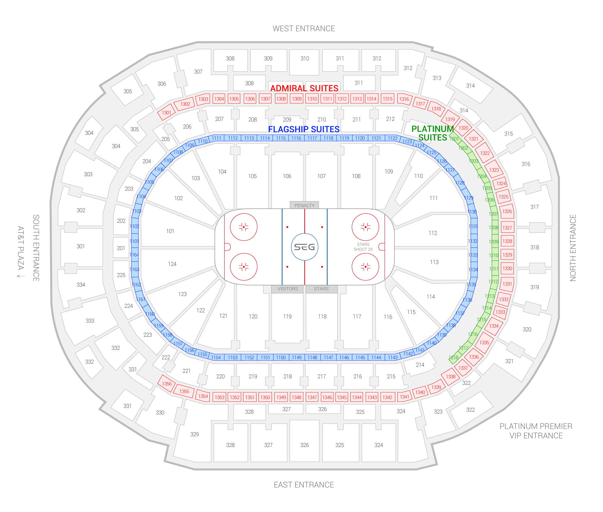 Detailed American Airlines Center Seating Chart