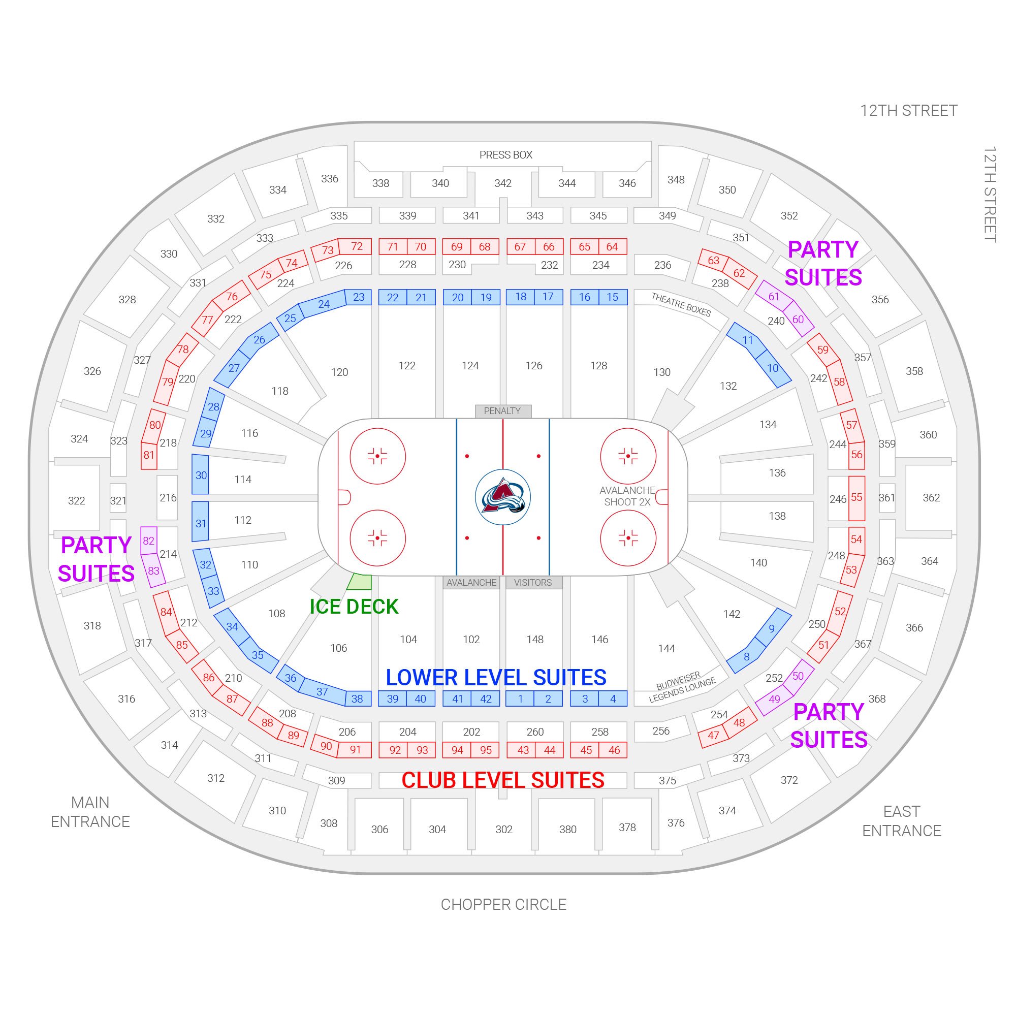 Colorado Avalanche Stadium Seating Chart