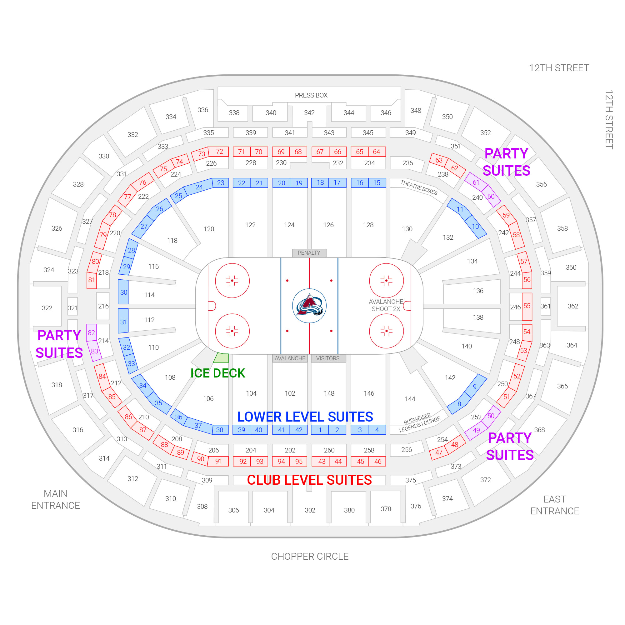 Pepsi Center Arena Seating Chart