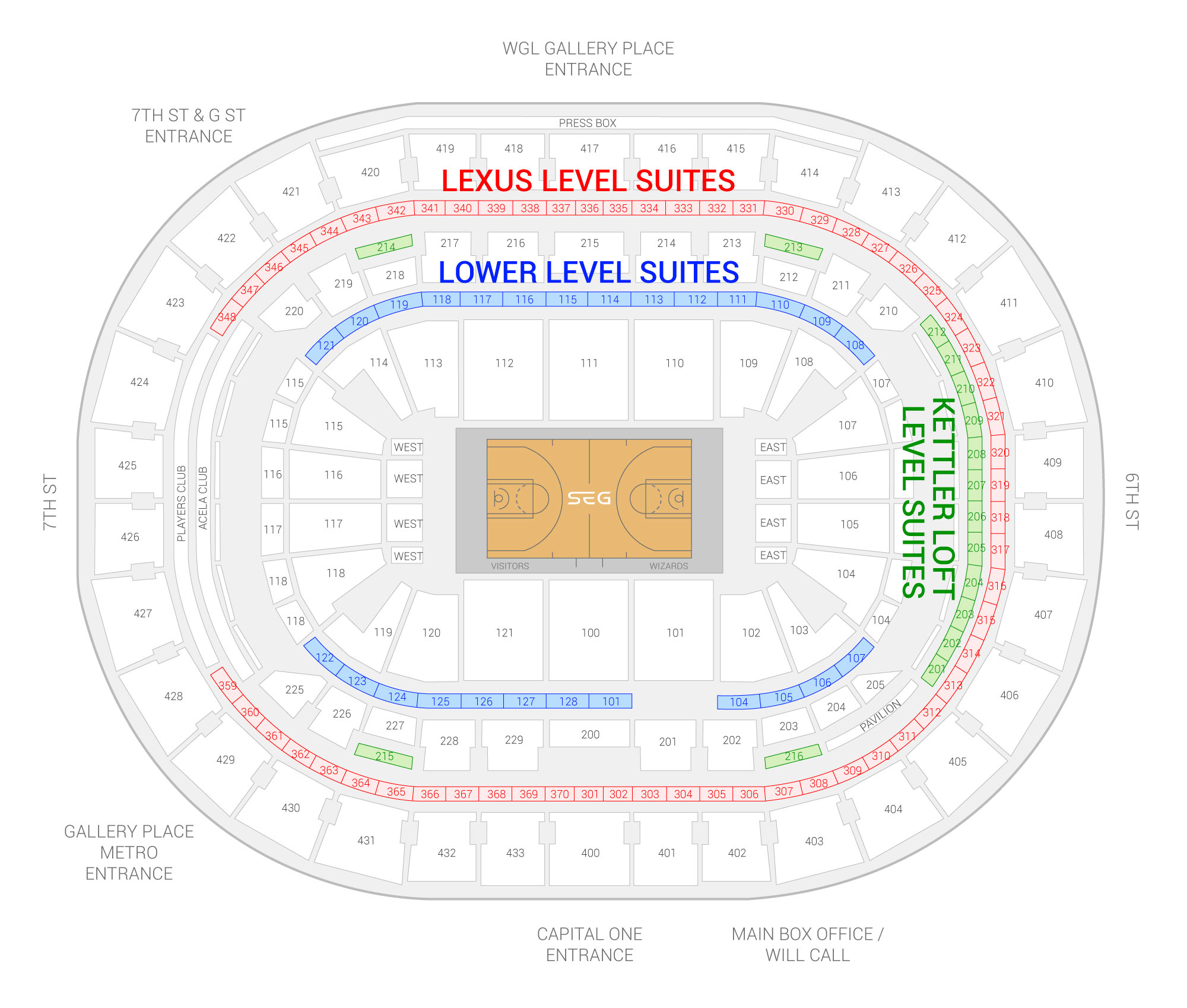 Wizards Game Seating Chart