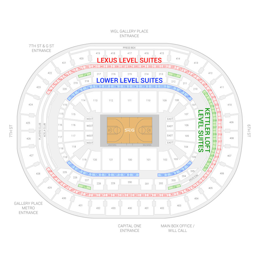 Washington Wizards Seating Chart Verizon Center