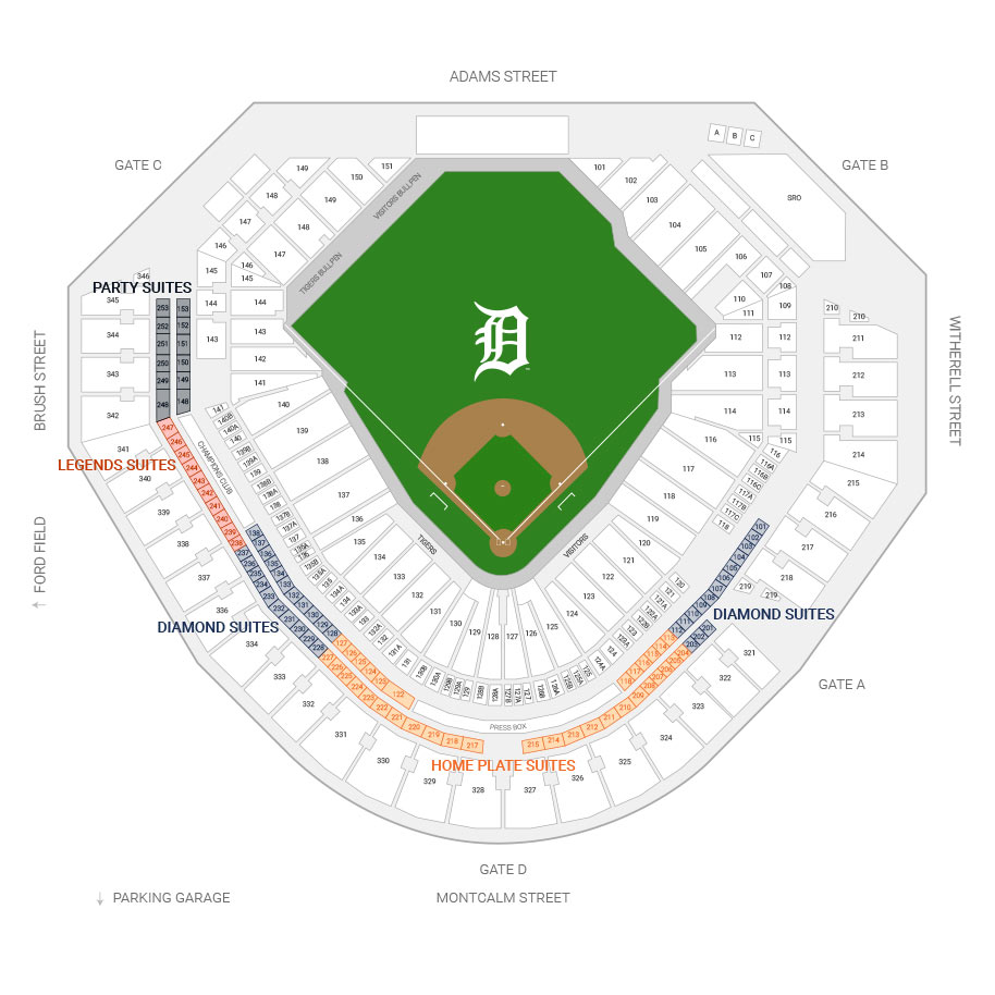 Detroit Tigers Seating Chart Stadium
