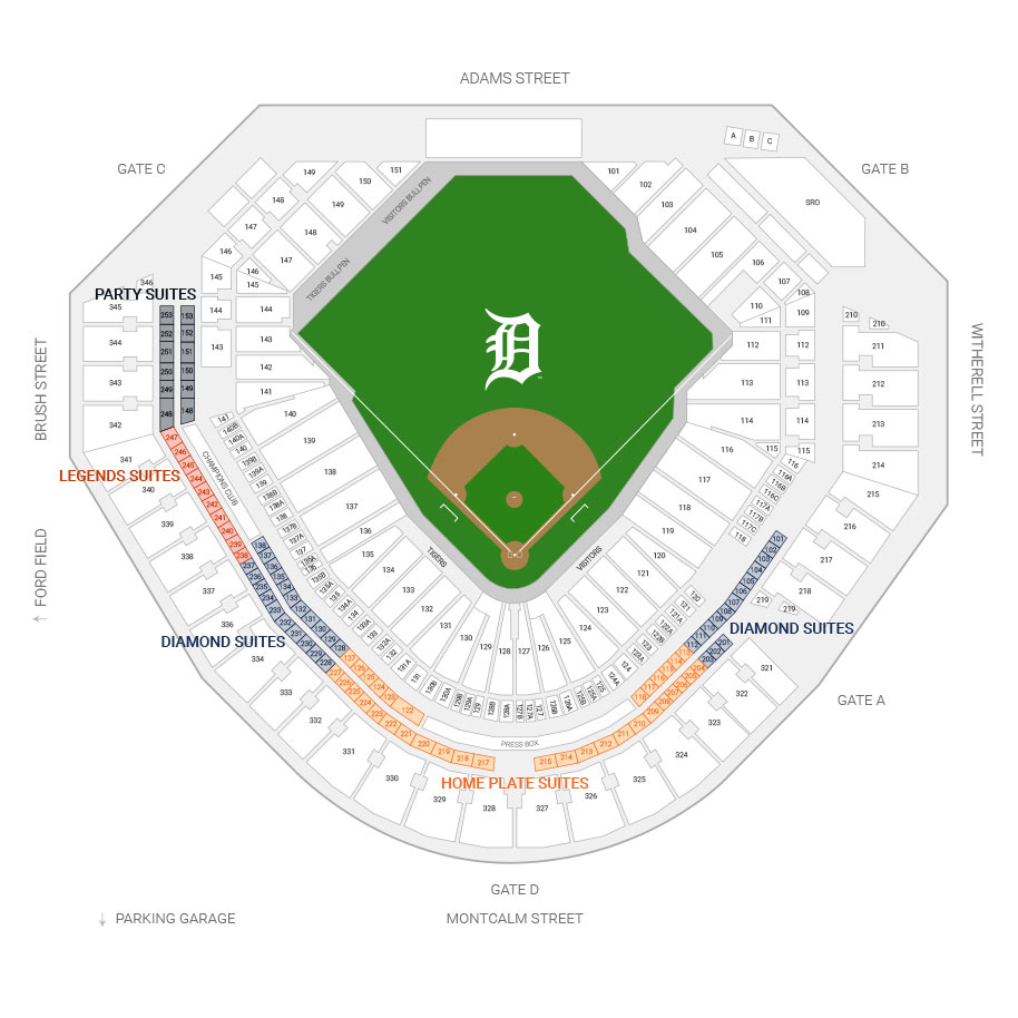 Tiger Stadium Seating Chart Detroit