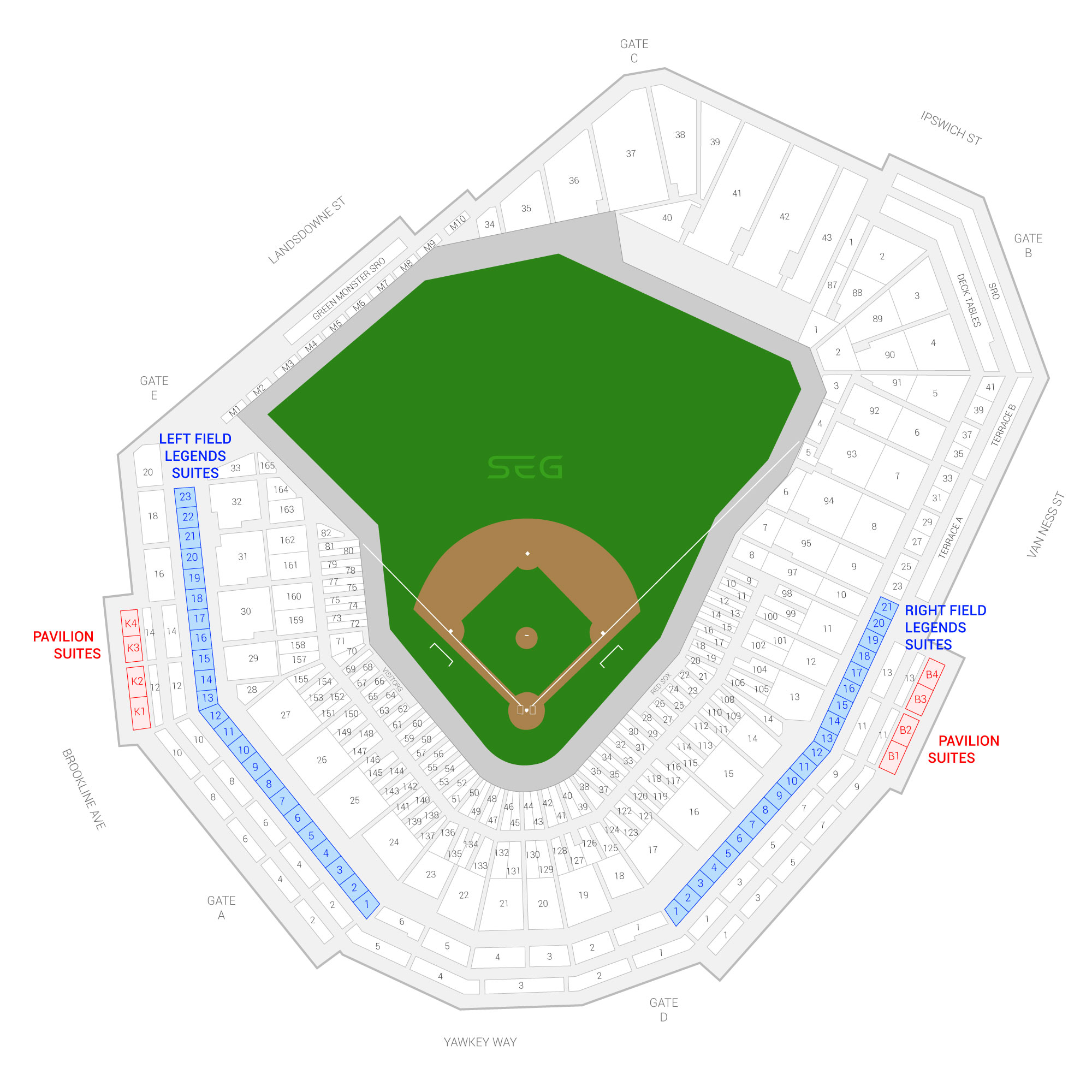 Fenway Park Seating Chart With Numbers