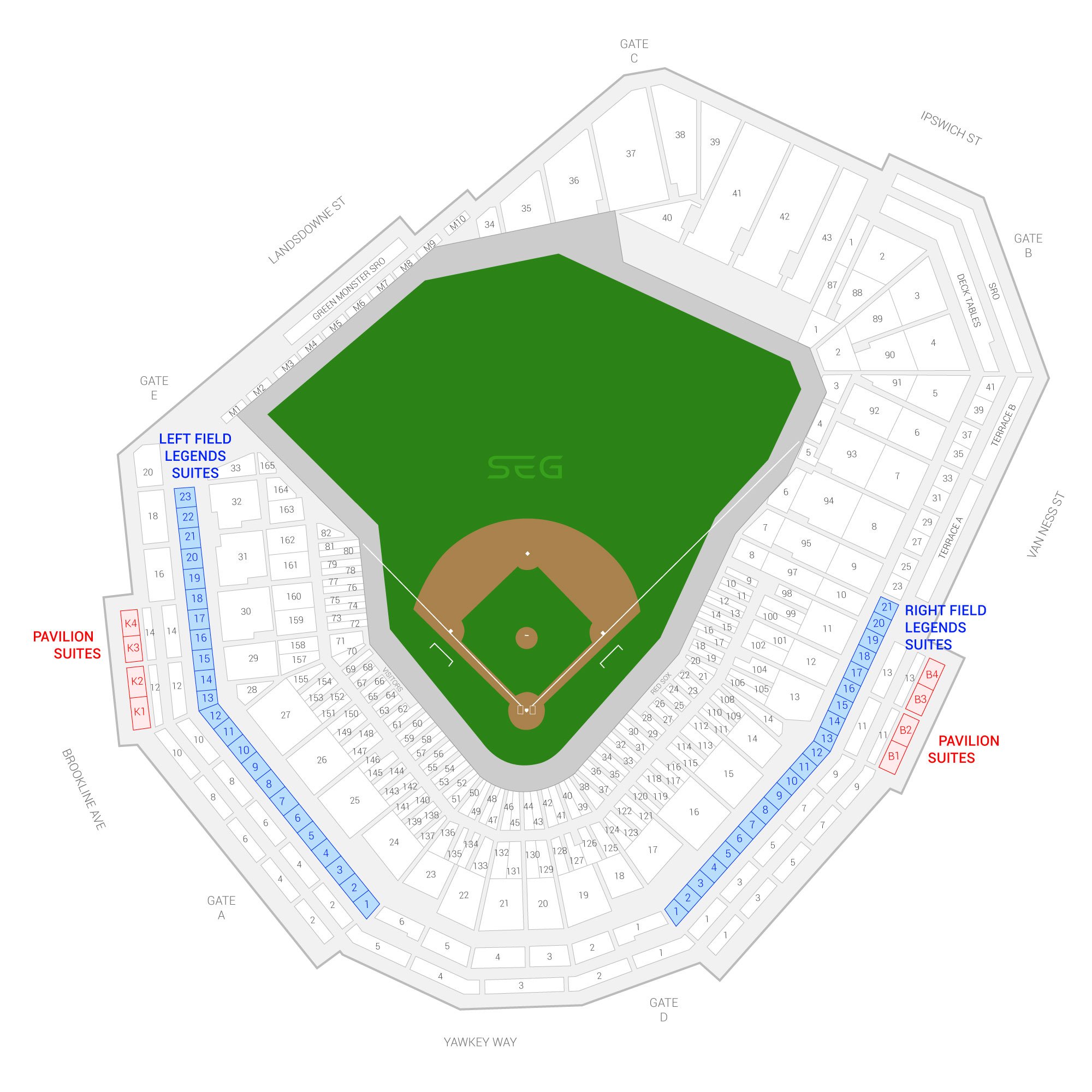 Fenway Park /  Suite Map and Seating Chart