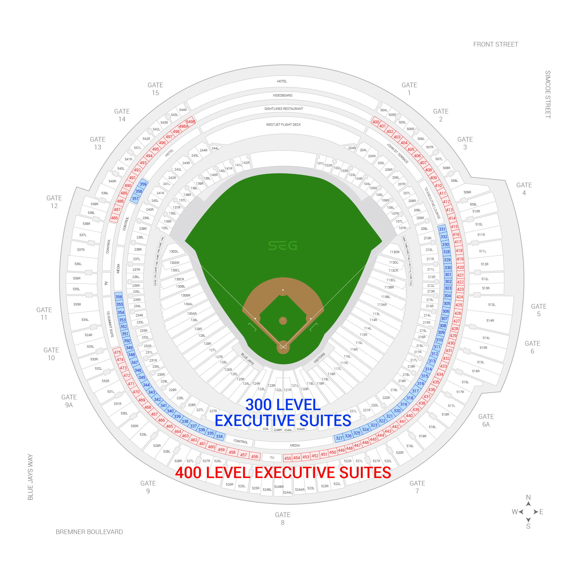 Rogers Centre /  Suite Map and Seating Chart
