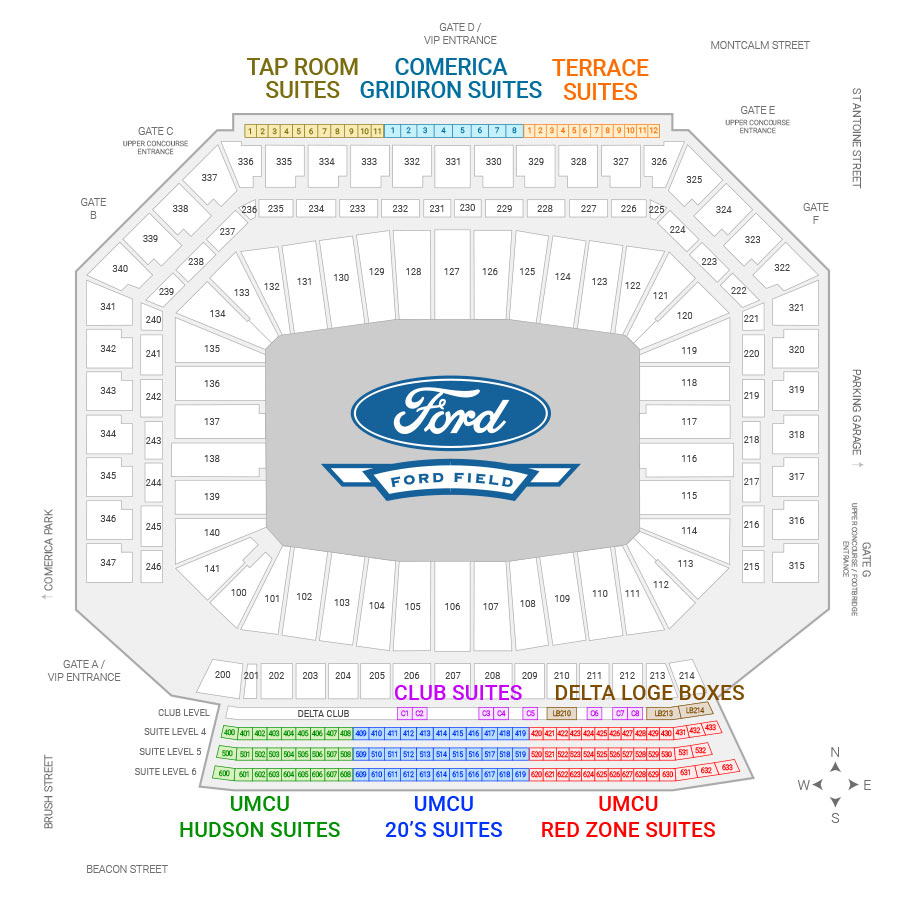 box seats detroit lions