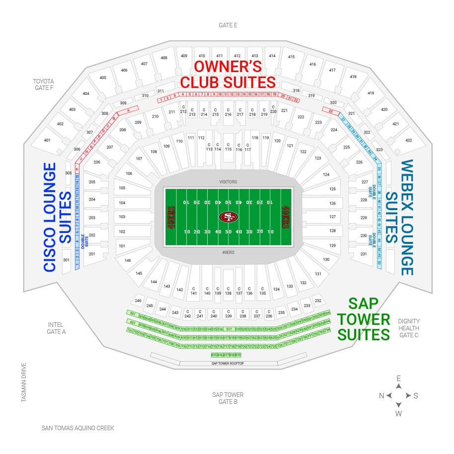 San Francisco 49ers Suite Rentals | Levi's Stadium