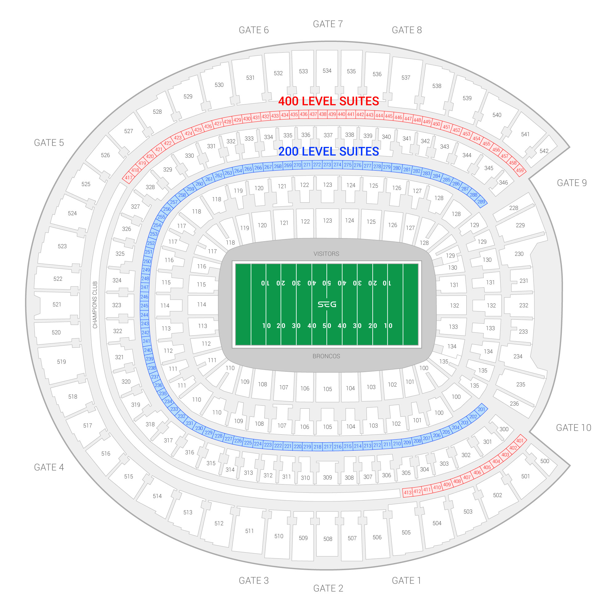 Invesco Field Seating Chart With Seat Numbers