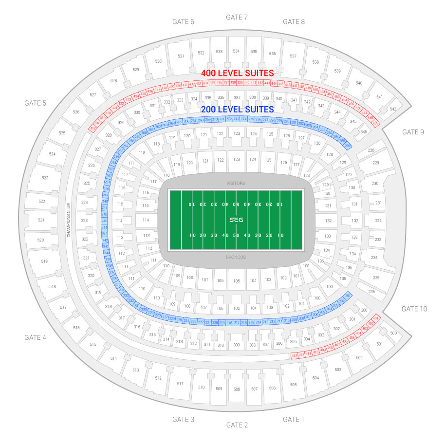 Denver Broncos Club Level Seating Chart