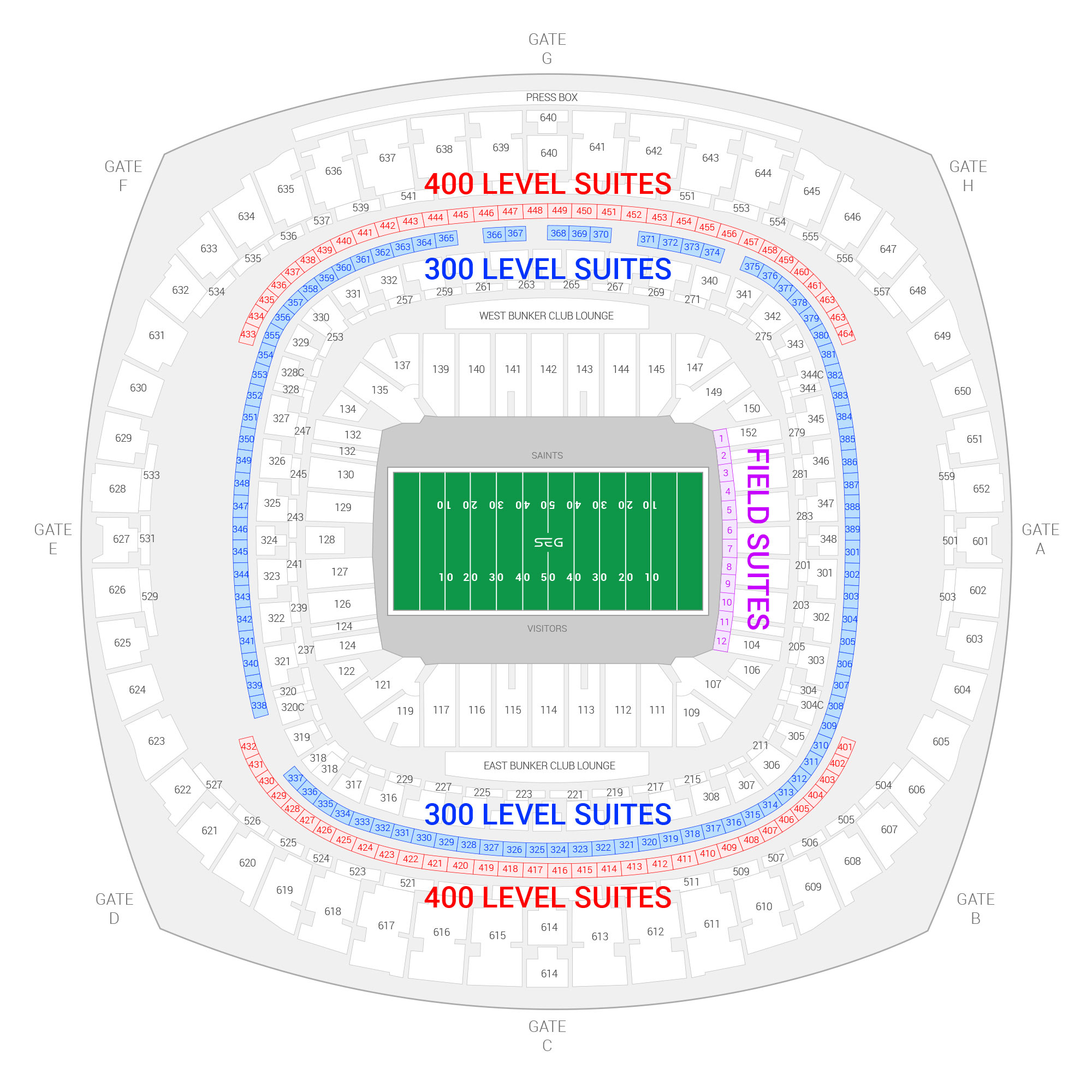 Saints Seating Chart Prices