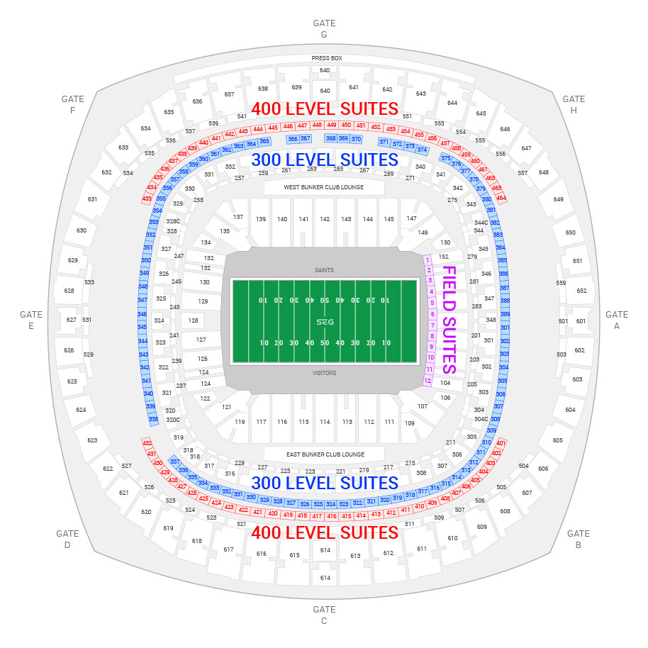 New Orleans Saints Seating Chart