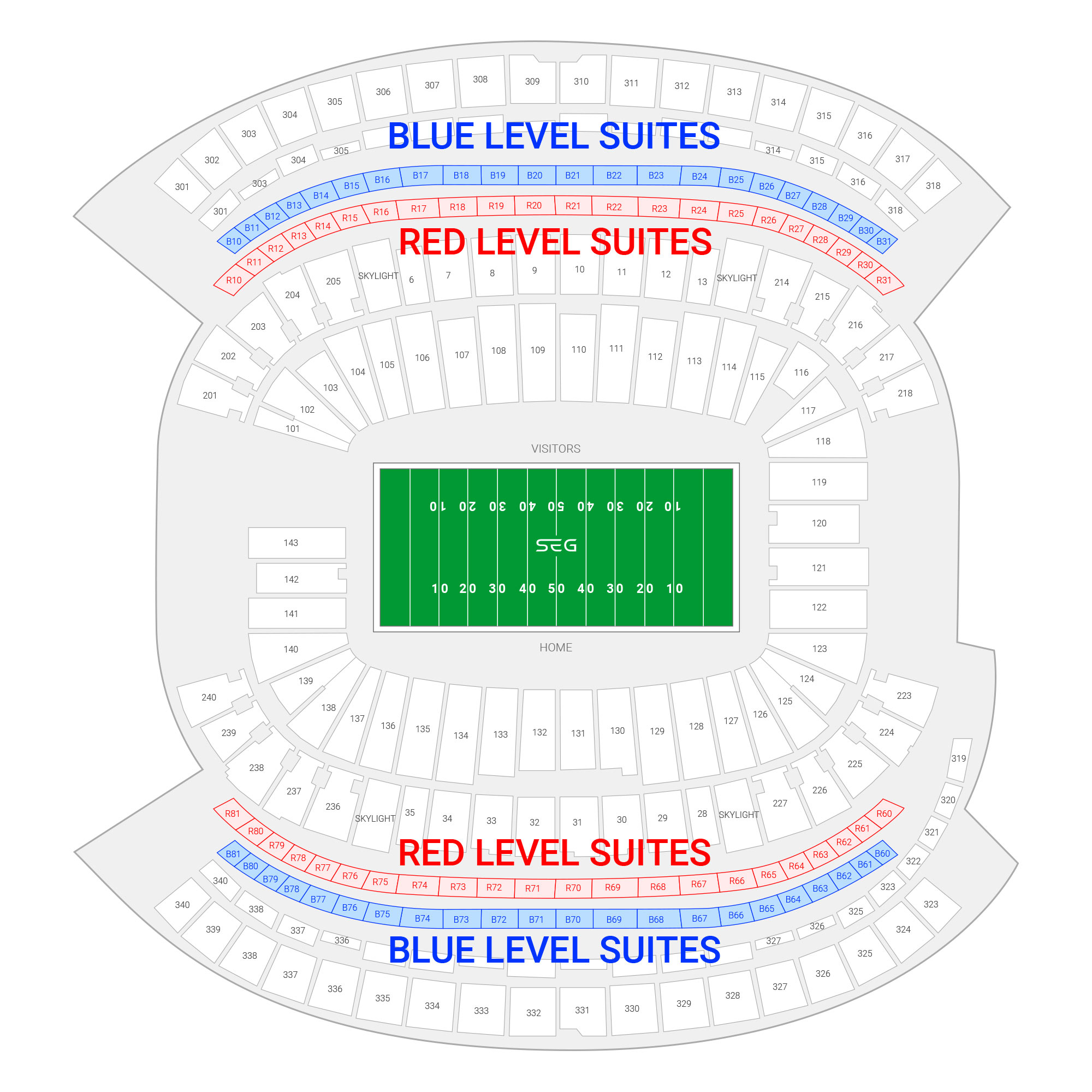 Gillette Stadium /  Suite Map and Seating Chart