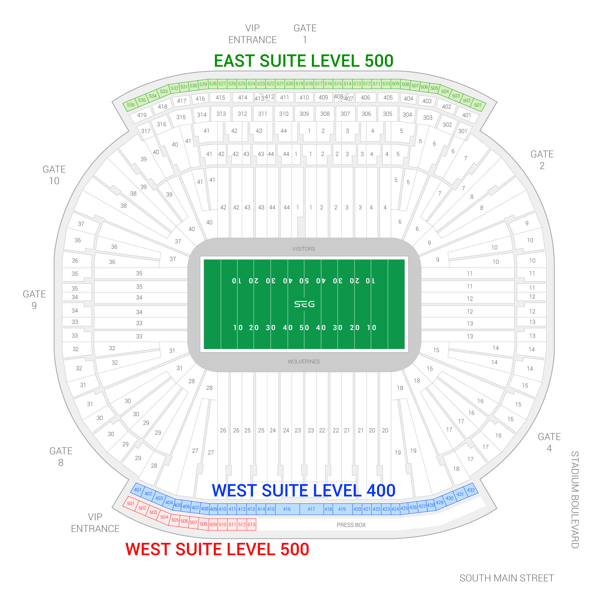 Michigan Stadium Detailed Seating Chart