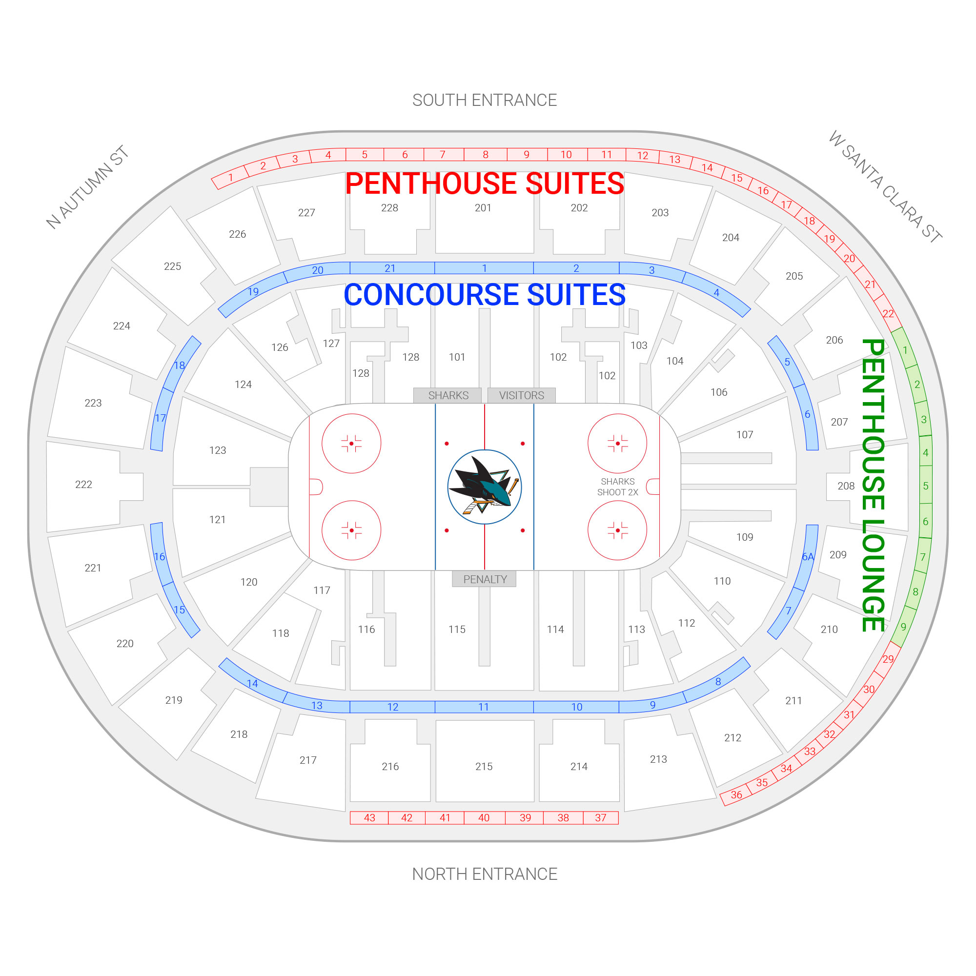 San Jose Shark Tank Seating Chart