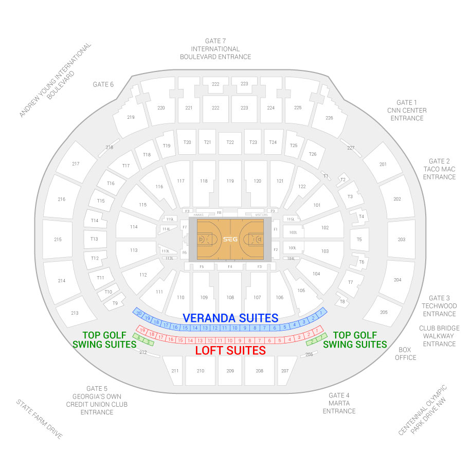 State Farm Arena Basketball Seating Chart