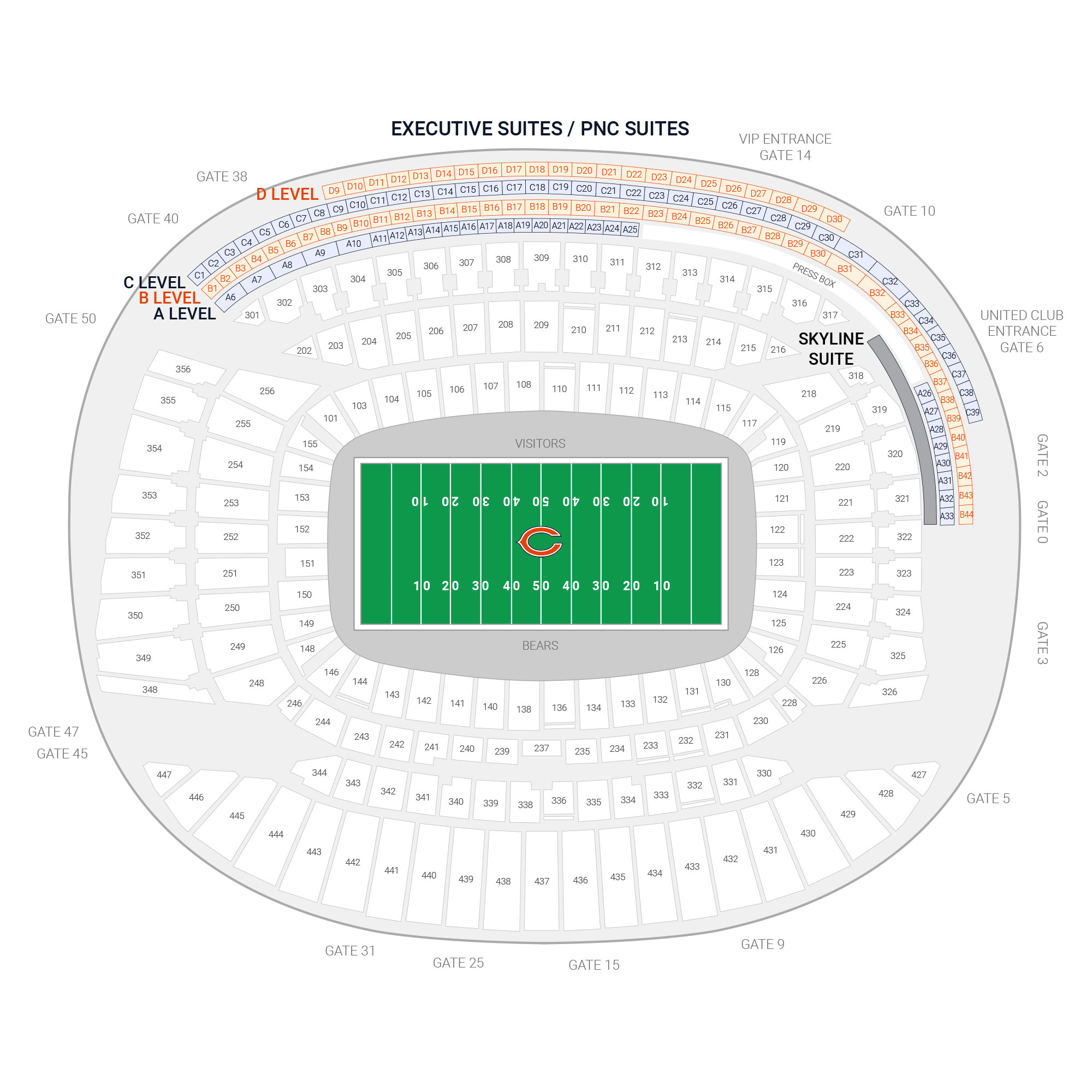 Soldier Field Chicago Il Seating Chart