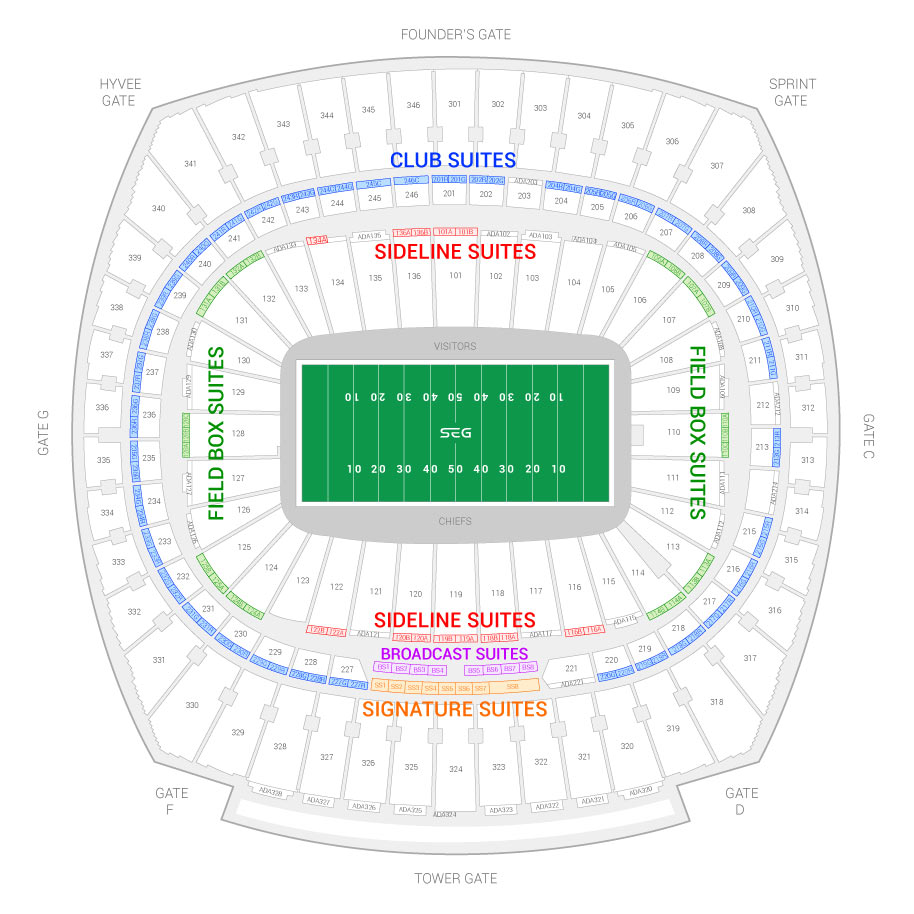 Seating Chart For Arrowhead Stadium Kansas City