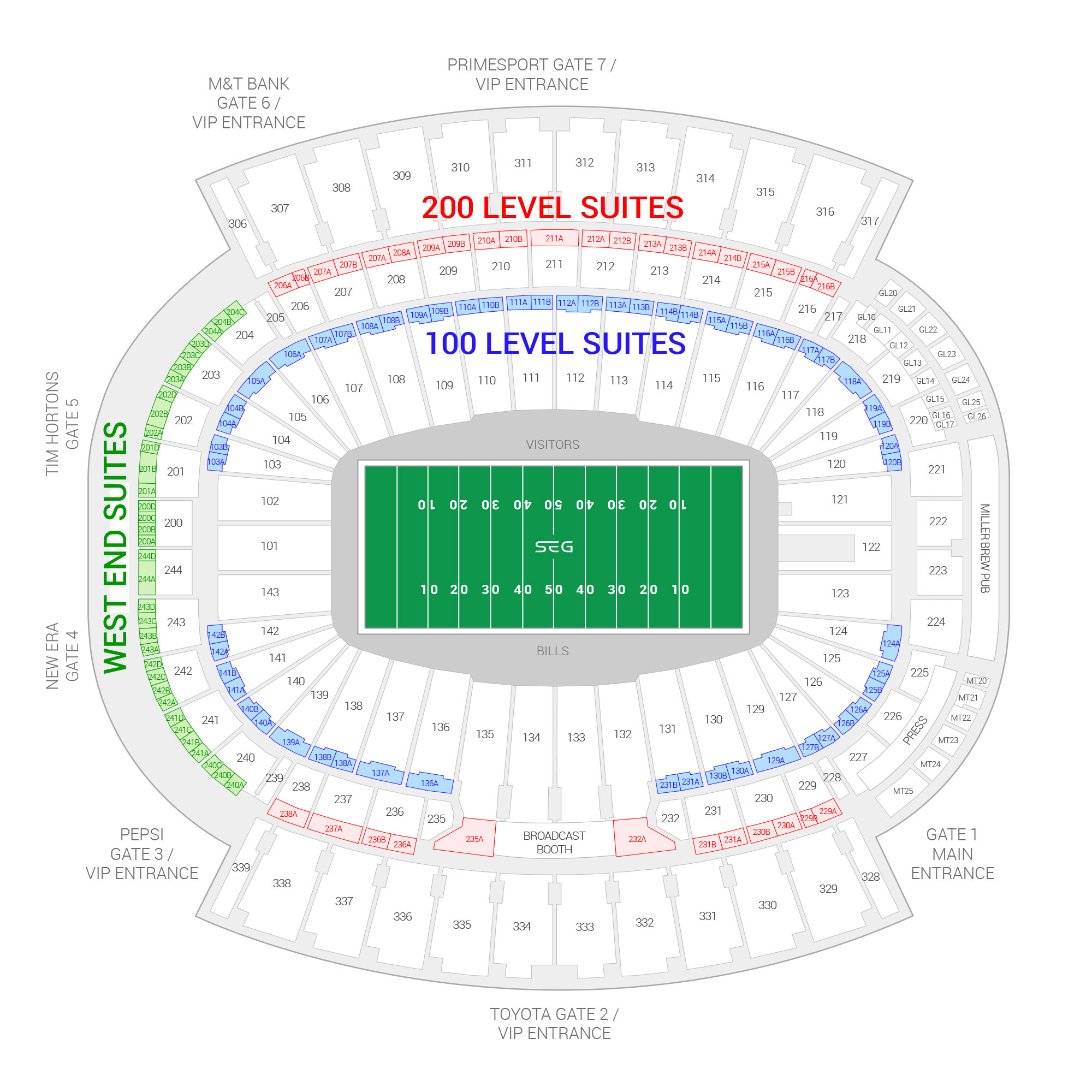 Highmark Stadium /  Suite Map and Seating Chart