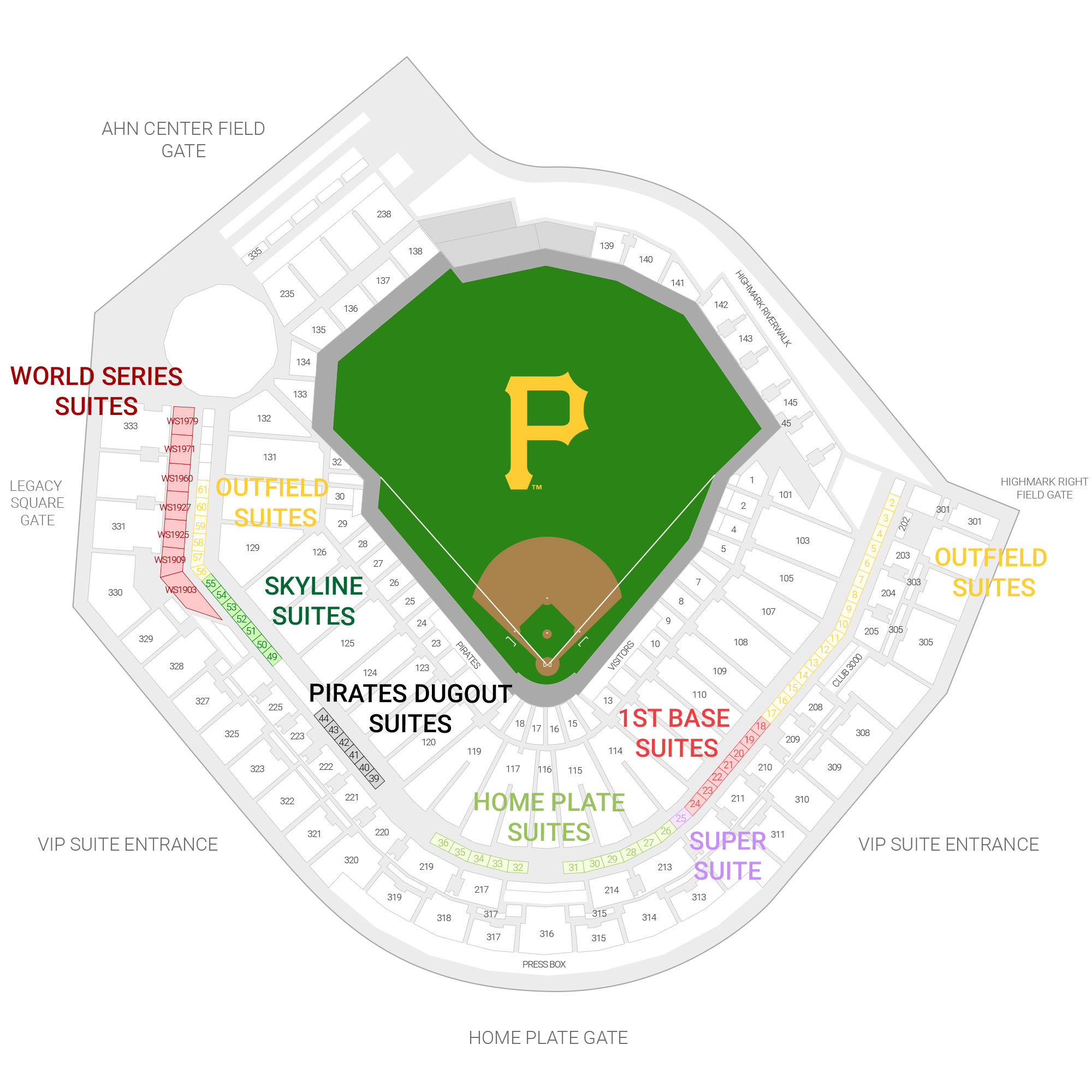 Pittsburgh Pirates Suite Rentals PNC Park