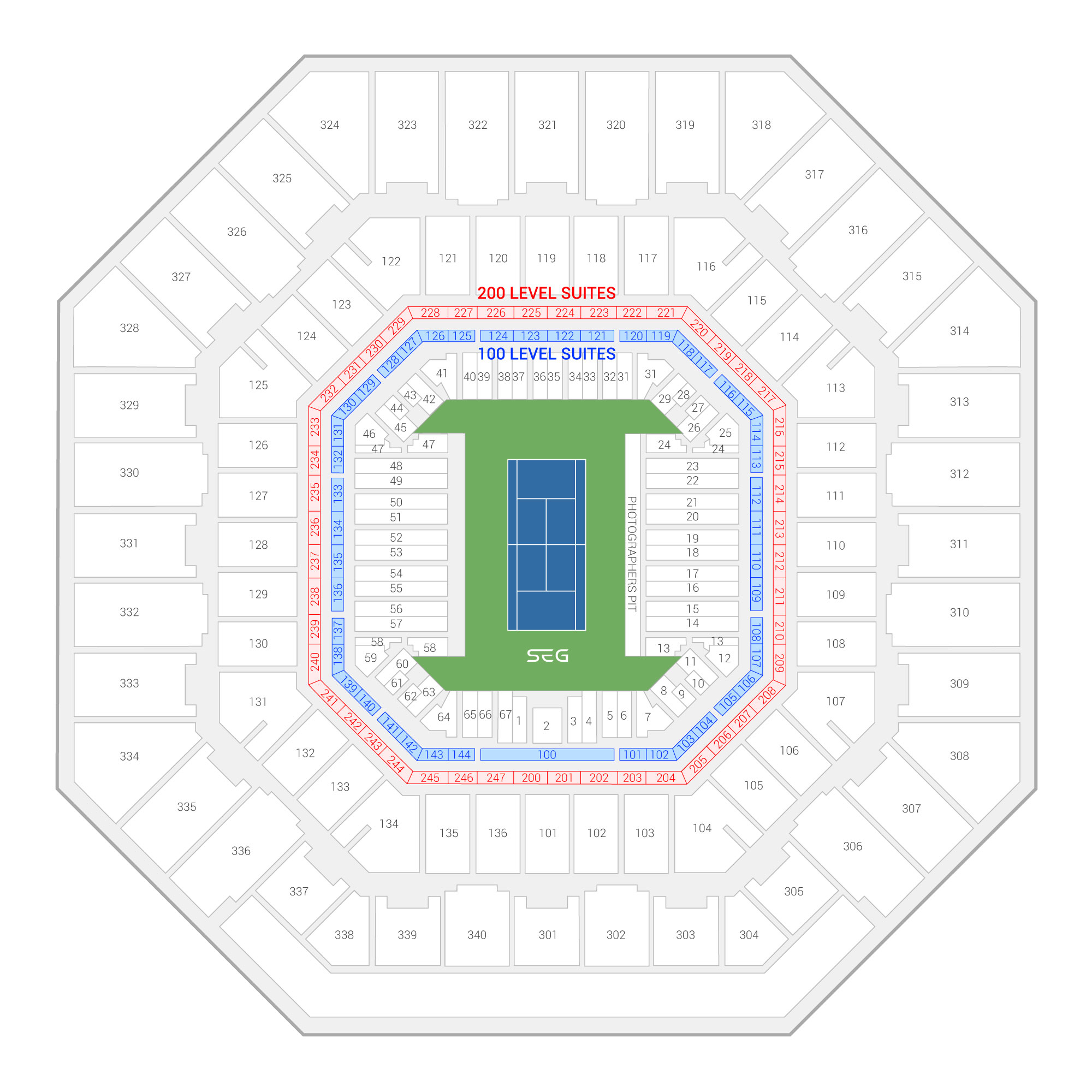 Arthur Ashe Stadium Seating Chart With Seat Numbers