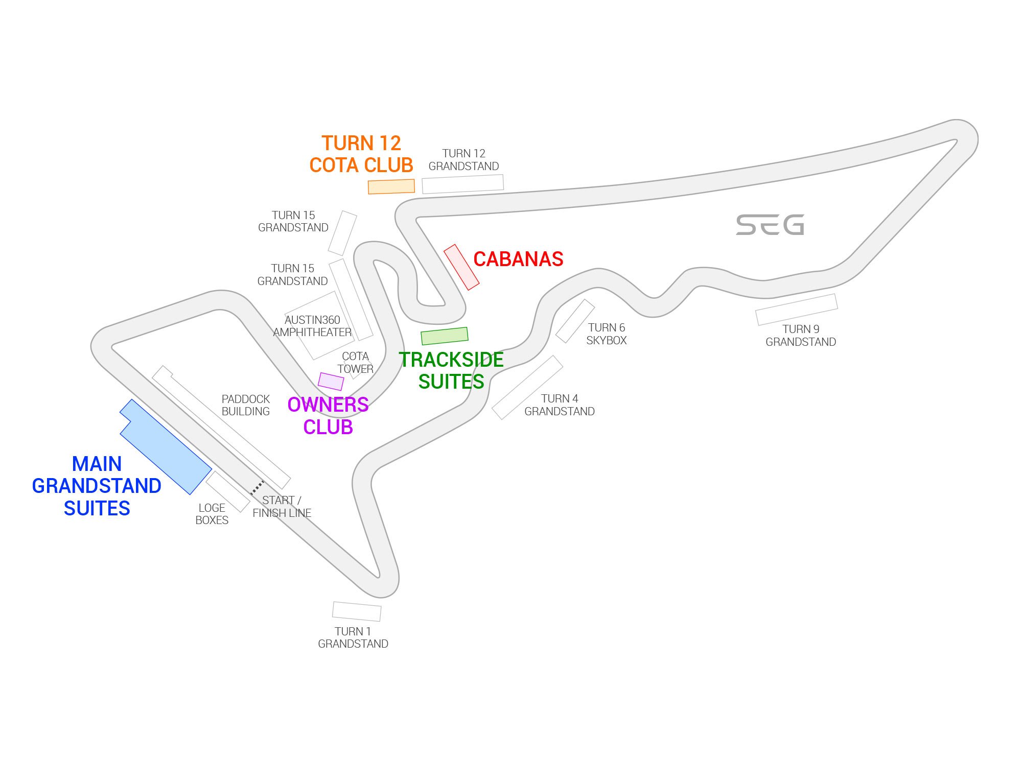 Circuit of the Americas /  Suite Map and Seating Chart